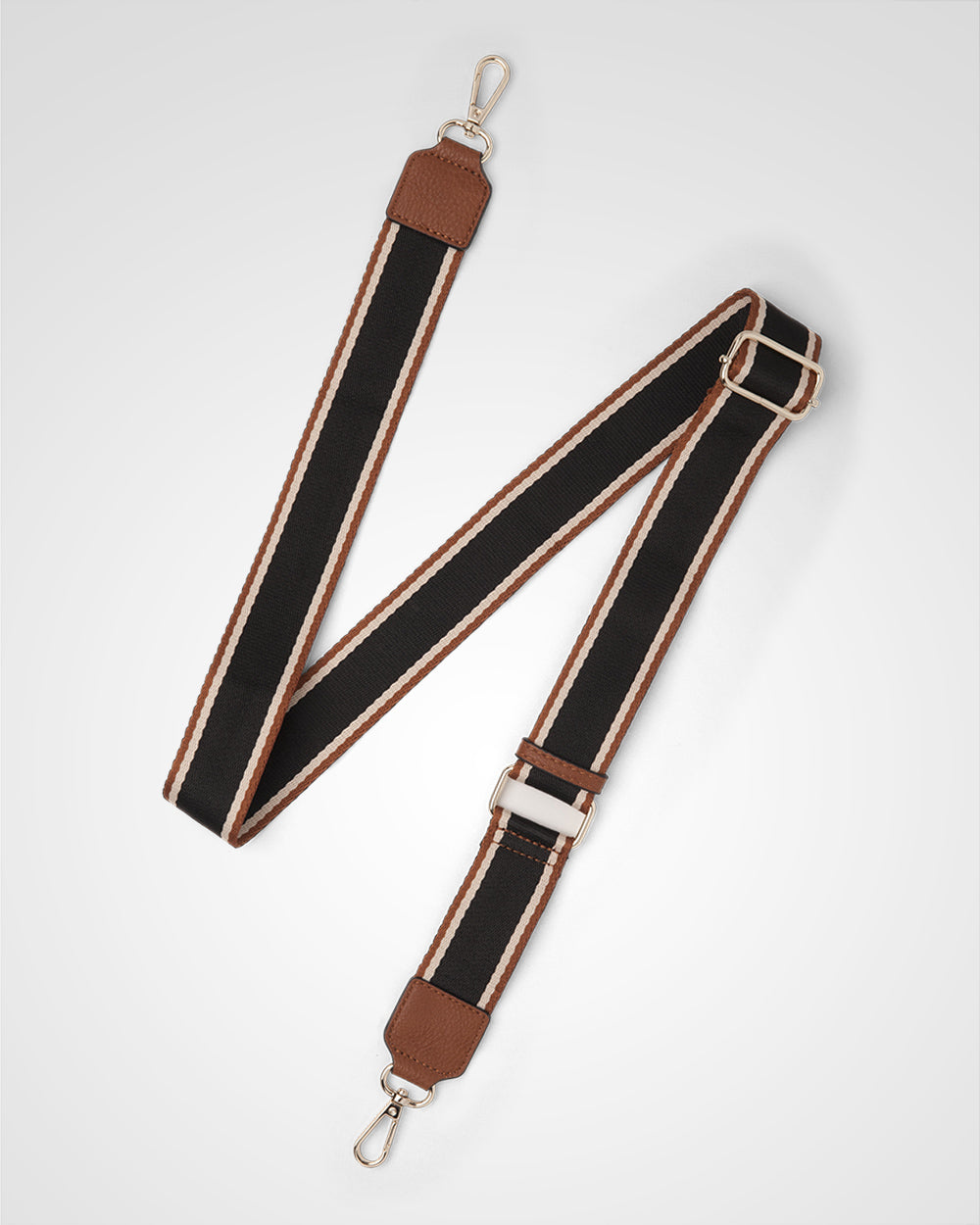 Charlotte Double Zip Crossbody Bag with Adjustable Stripe Strap - Stylish Hands-Free Purse for Women, Perfect for Travel, Shopping & Everyday Use