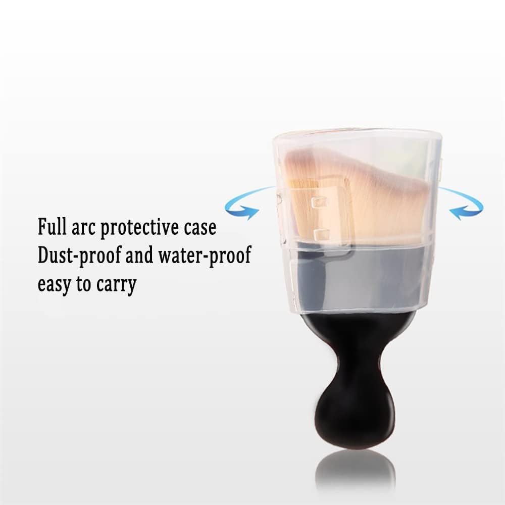Getmecraft Angled Kabuki Makeup Brush - Professional Powder & Liquid Foundation Brush for Flawless Coverage | Perfect for Everyday Makeup & On-the-Go Touchups