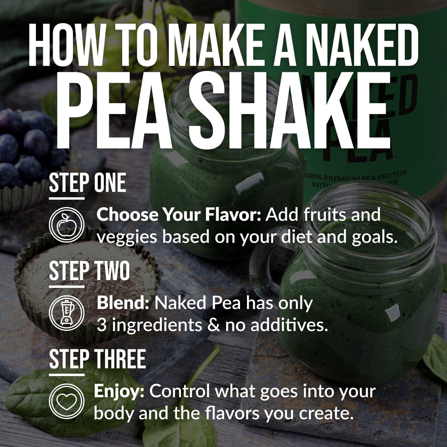 Naked Vanilla Pea Protein Isolate - 100% Pure Plant-Based Vegan Protein Powder from USA, Gluten-Free, Soy-Free, Non-GMO, Only 3 Ingredients (2LB Bag) - Perfect for Smoothies, Baking & Post-Workout Recovery