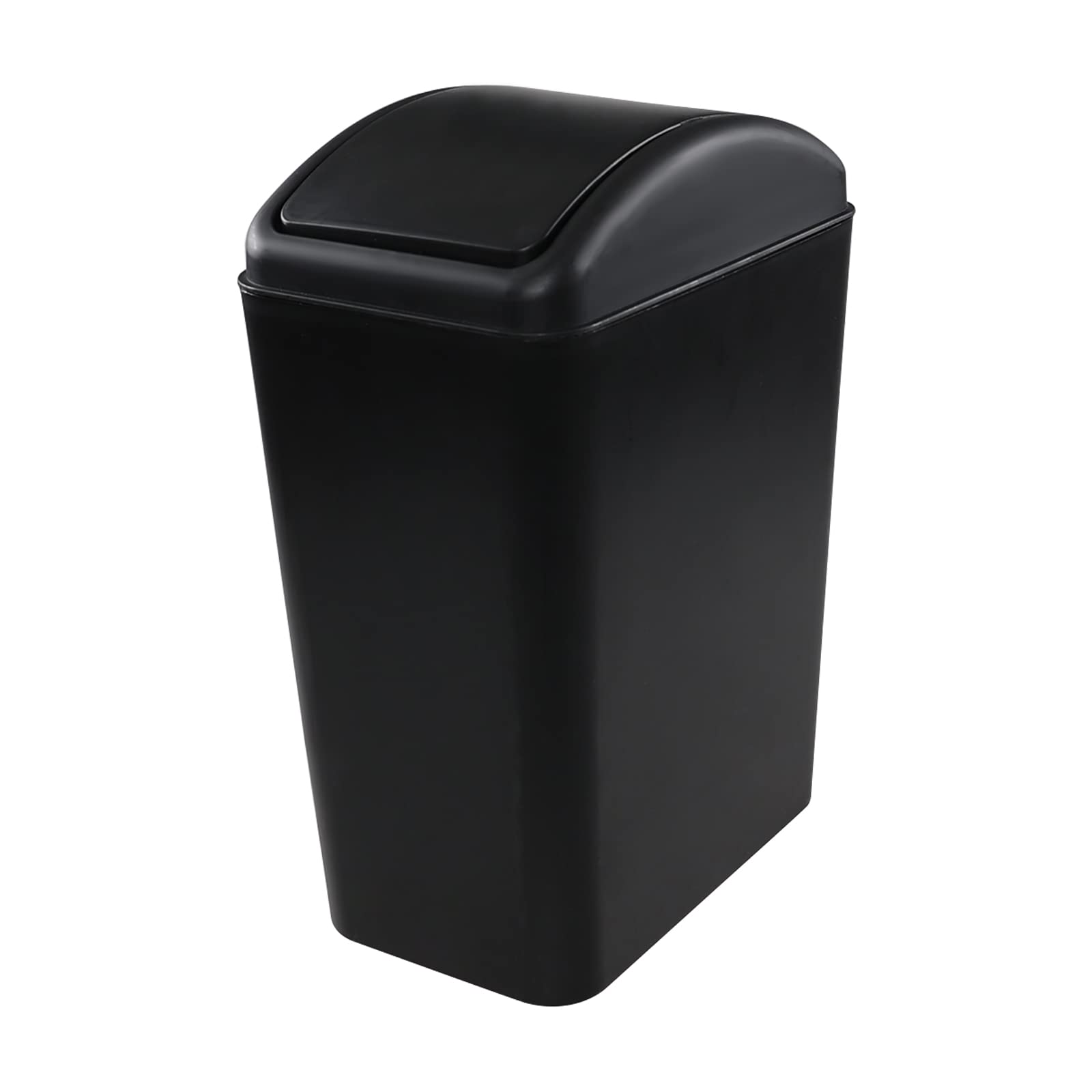 4.5 Gallon Slim Plastic Trash Can with Swing Lid - Space Saving Kitchen & Bathroom Garbage Bin for Small Spaces, Office, Dorm Room & RV