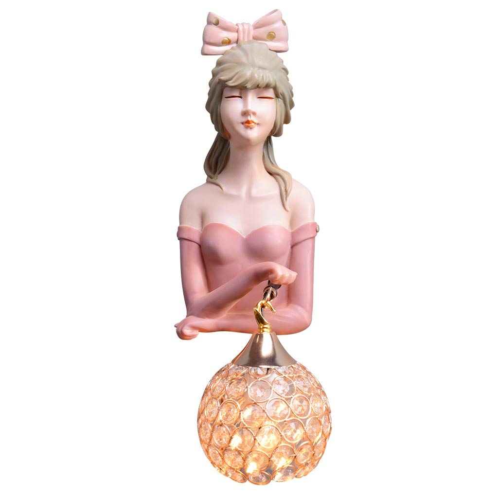 XIANGGUI 1983 European-Style Resin Wall Sconce Lighting - Cute Decorative Wall Lamp for Bedroom, Living Room & Bedside - Vintage Background Wall Light for Home Decor, Romantic Ambiance & Cozy Atmosphere
