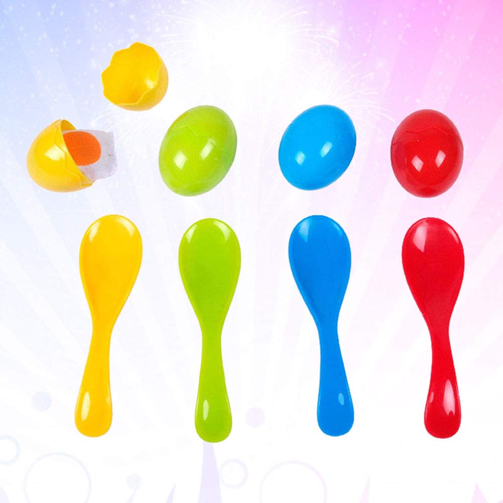 NUOBESTY 8-Piece Kids Balance Toy Set - Educational Stacking Eggs, Spoon & Shell Toys for Indoor/Outdoor Play - Easter Egg Balance Game for Toddlers & Preschoolers - Perfect for Birthday Gifts, Classroom Activities & Motor Skill Development
