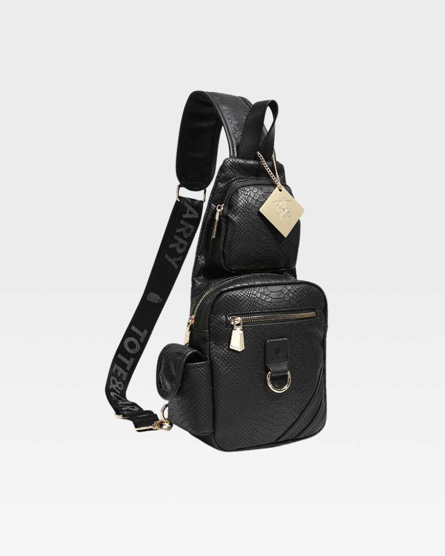 Apollo 1 Tear Drop Crossbody Bag for Women - Stylish Black Leather Shoulder Purse | Perfect for Travel, Shopping & Everyday Use