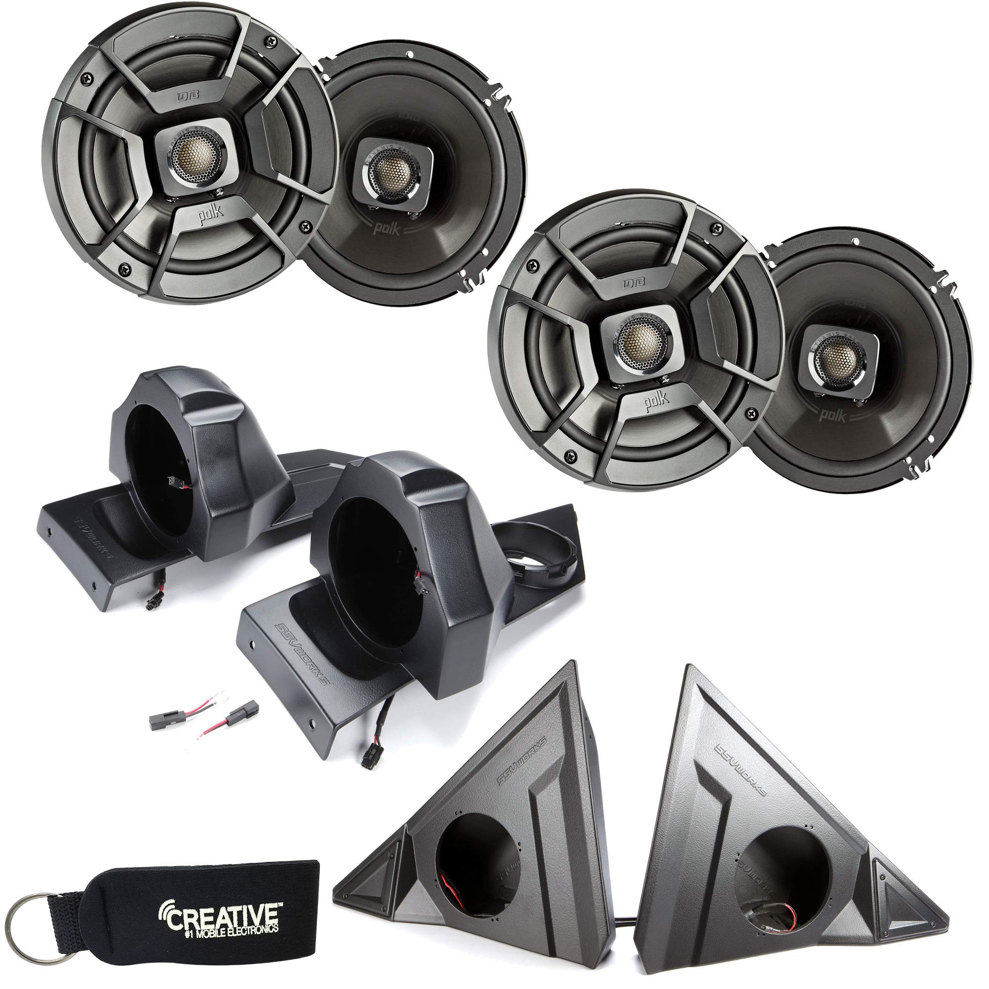 SSV Works Polaris Slingshot Front & Rear Speaker Pods with Polk DB652 6.5