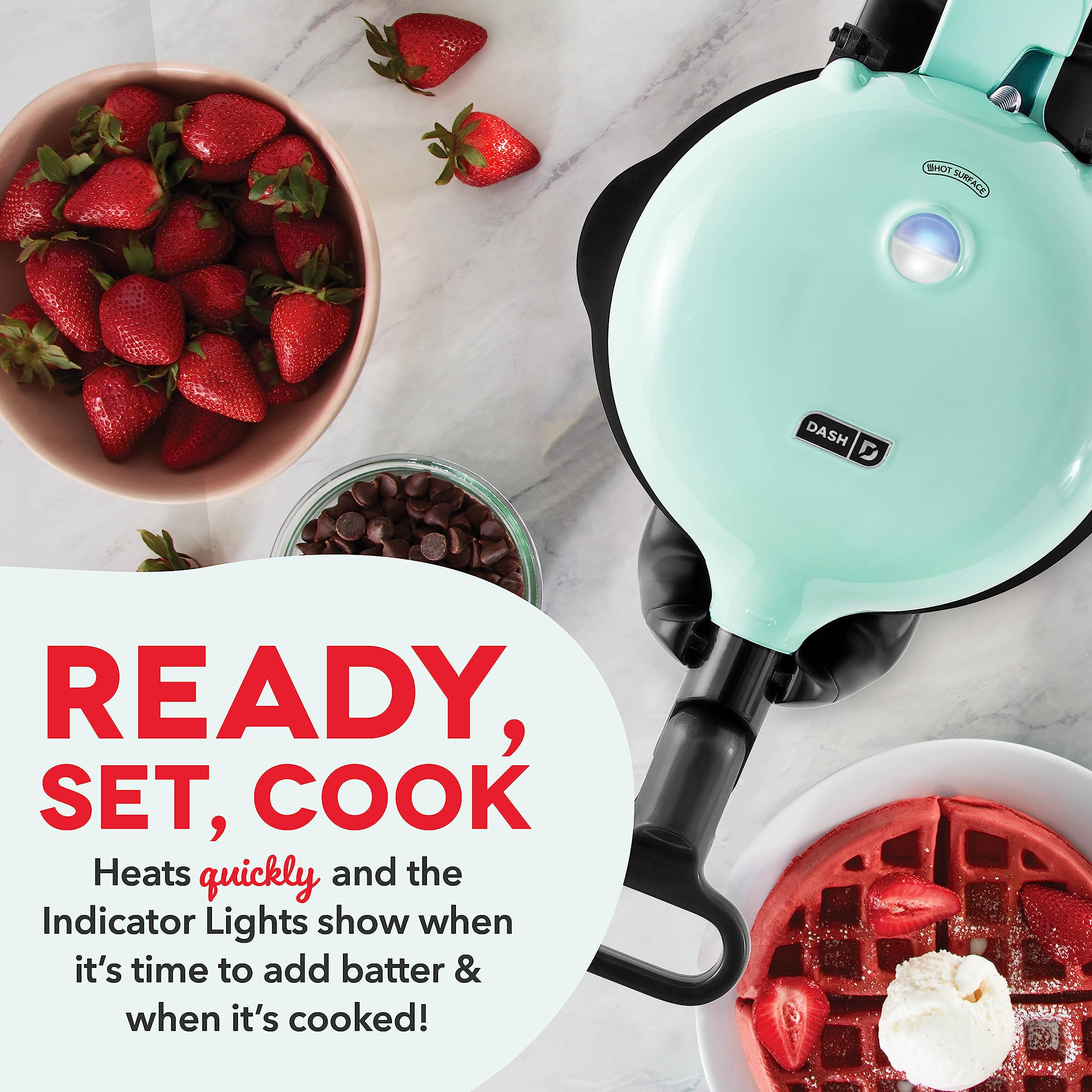 DASH Flip Belgian Waffle Maker with Non-Stick Coating - Makes 1