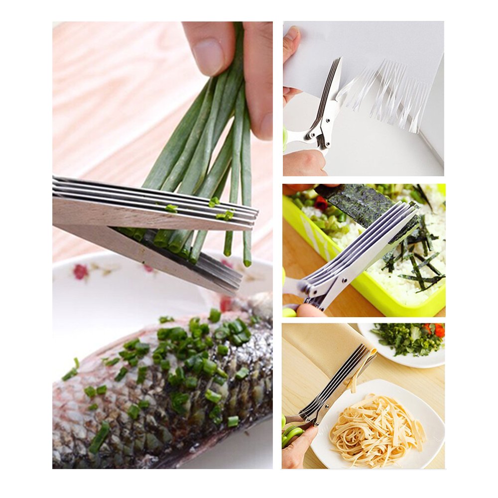 GMASO 5-Blade Stainless Steel Kitchen Scissors - Multipurpose Shears for Cooking & Crafting