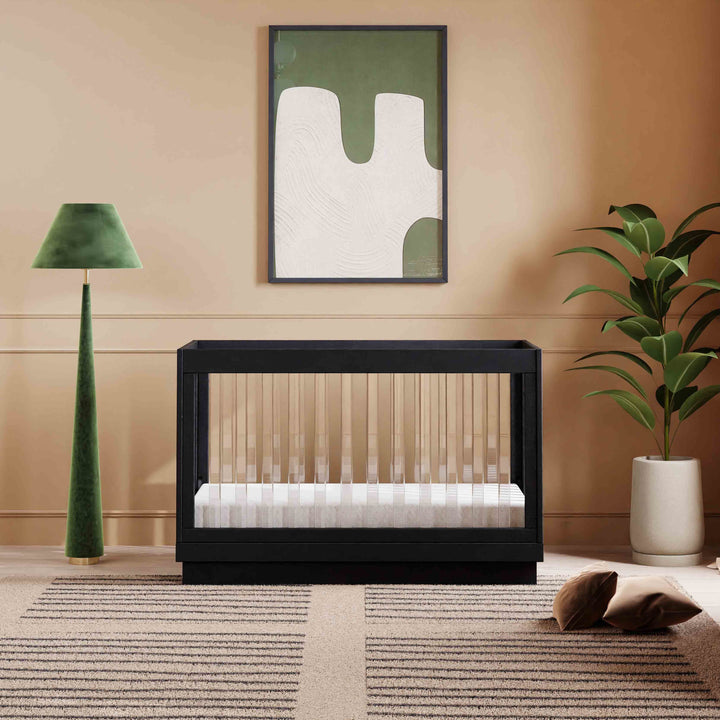 Babyletto Harlow Acrylic 3-in-1 Convertible Crib with Toddler Bed Conversion Kit - Modern Nursery Essential for Newborns to Toddlers | Safe & Stylish Baby Bedroom Furniture