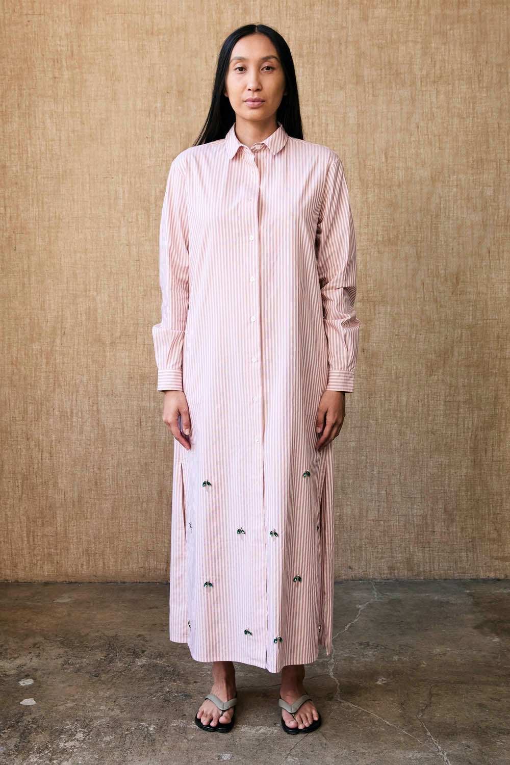 Lita Pink Striped Shirt Dress for Women - Casual & Office Wear | Summer Flowy Tunic Top with Belt