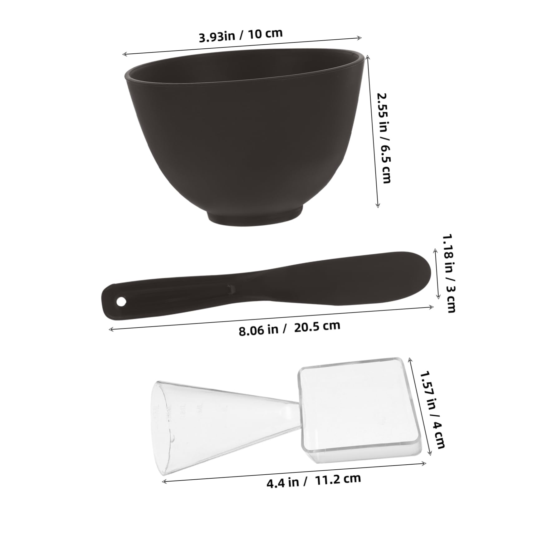 1 Set Black PP Facial Mask Mixing Bowl with Stick - Professional Beauty Tool for DIY Face Masks, Spa & Skincare at Home