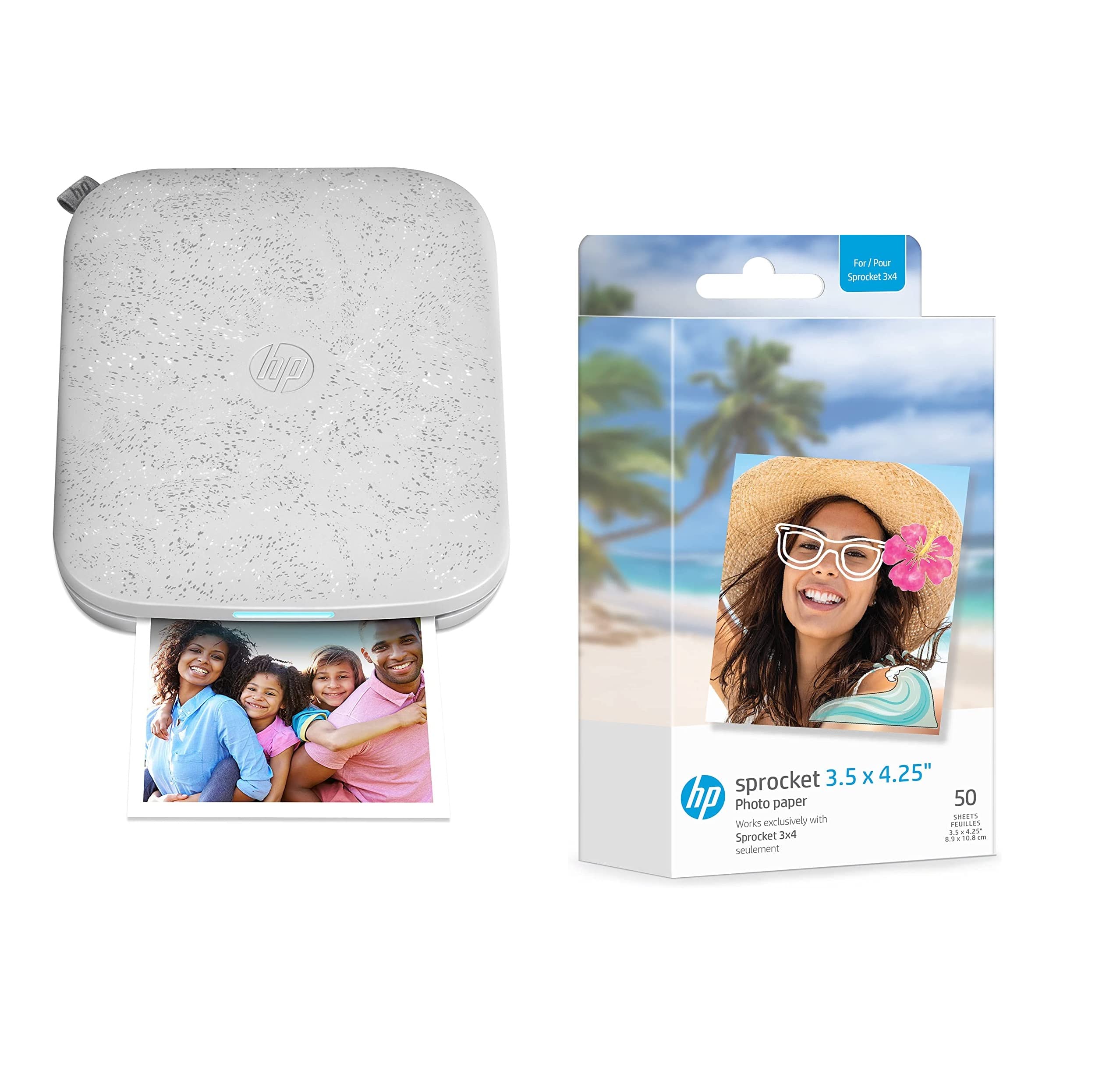 HP Sprocket 3x4 Instant Photo Printer - Wireless Portable Photo Printer for iOS & Android | Print 3.5x4.25