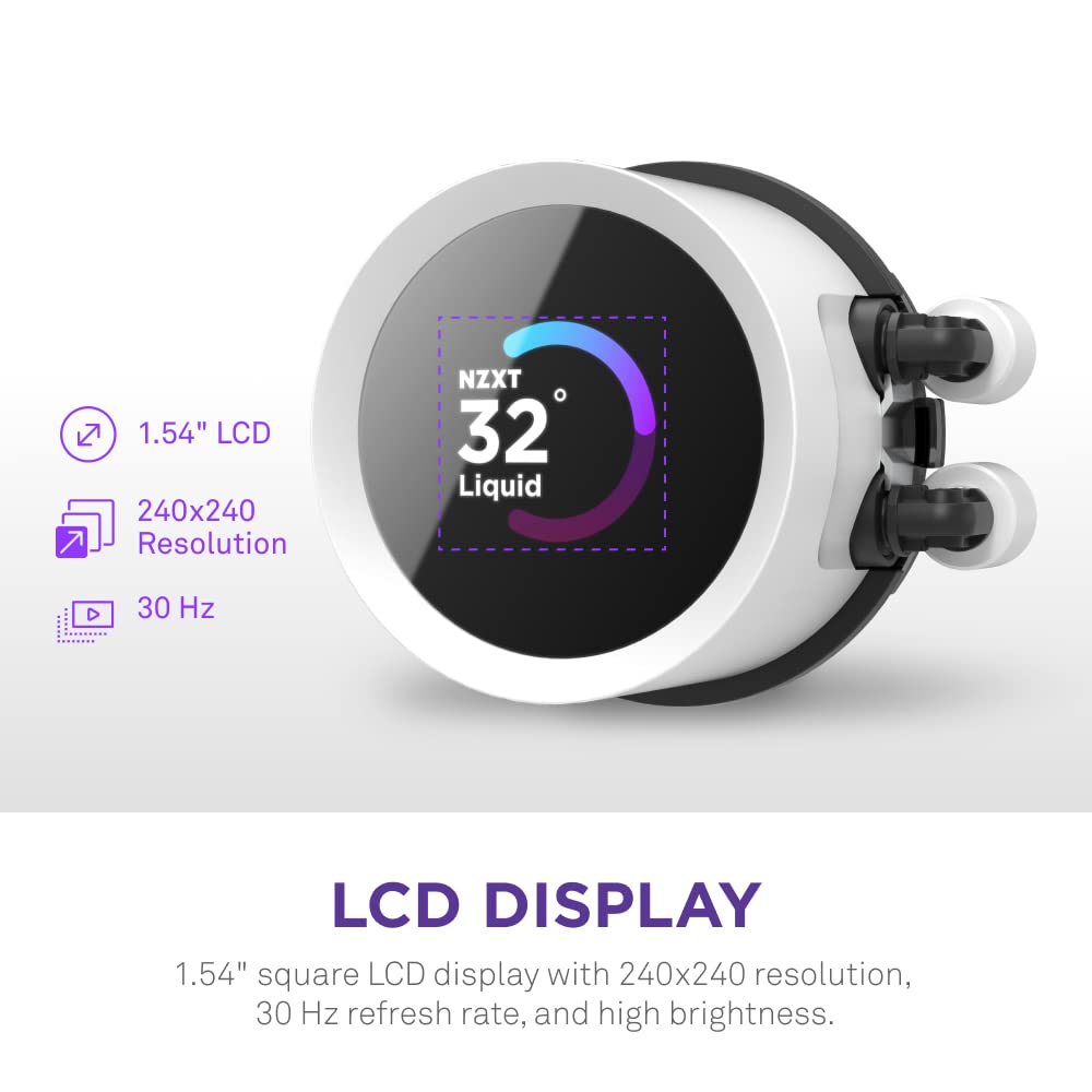 NZXT Kraken 240 RGB AIO Liquid CPU Cooler - 240mm Radiator with 1.54