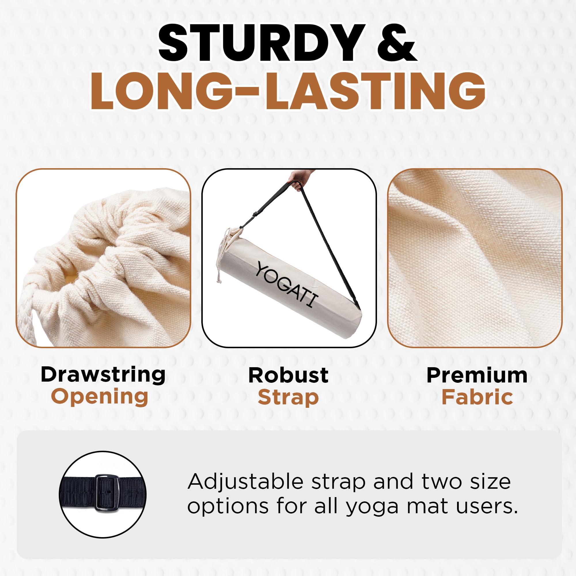 Premium Yoga Mat Bag with Adjustable Shoulder Strap - Breathable Cotton Yoga Mat Carrier for Women & Men - Perfect for Gym, Studio, Travel & Outdoor Yoga Sessions