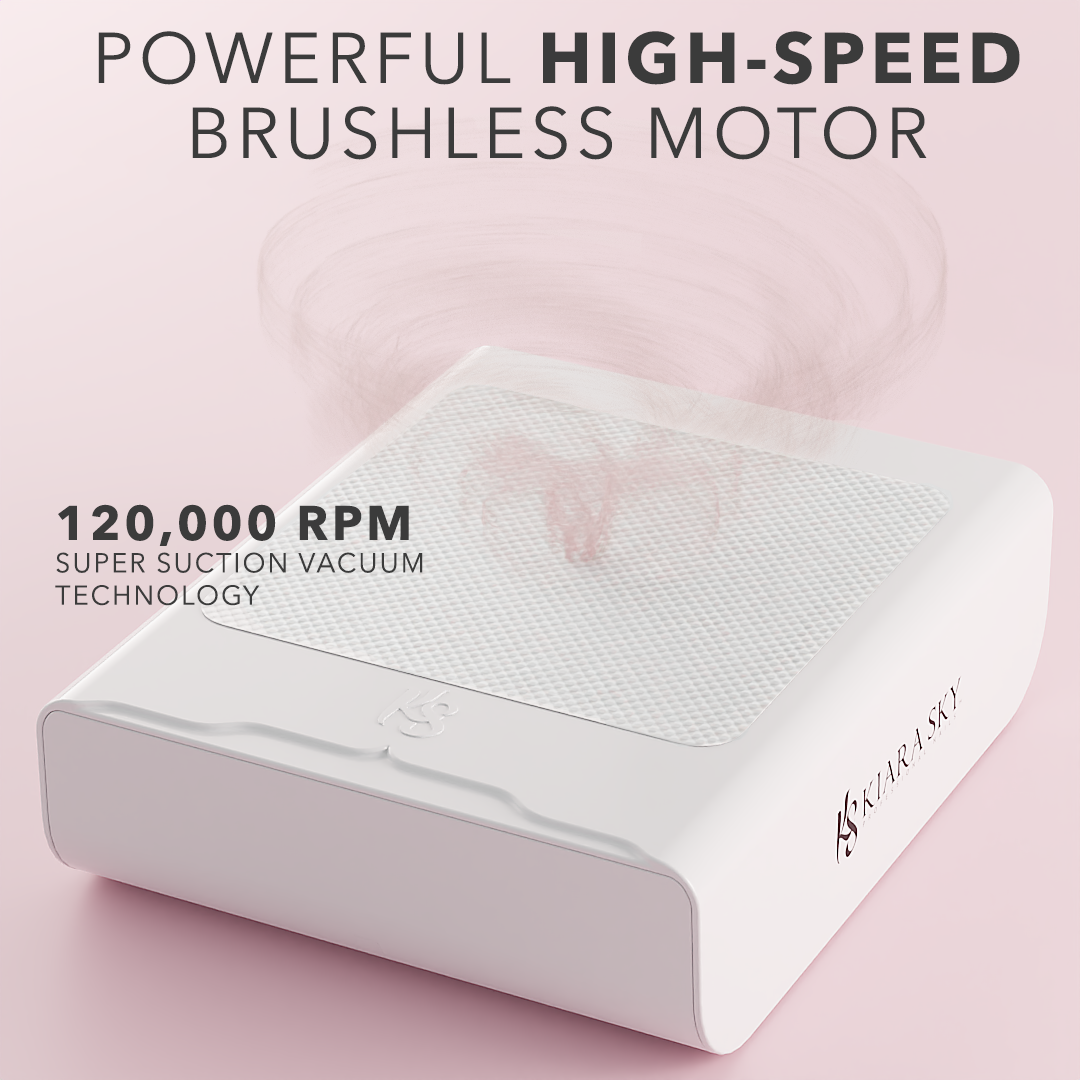 Beyond Pro Nail Dust Collector - White | Professional Nail Salon Dust Extractor for Manicure & Pedicure | Perfect for Home & Salon Use
