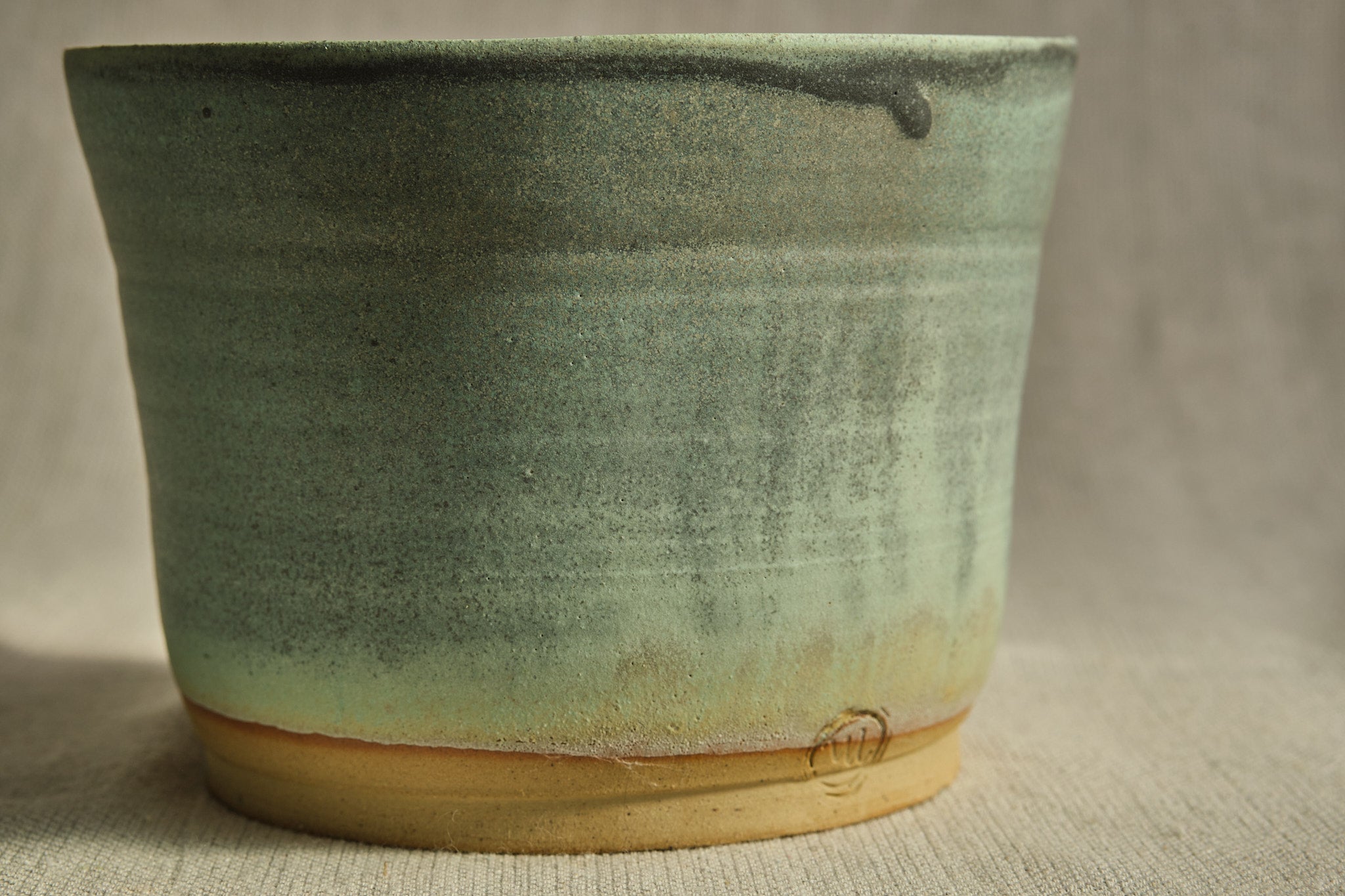 Handmade Ceramic Pot with Blue & Grey Matte Glaze - 14cm & 17cm Diameter - Perfect for Home Decor, Planters & Gift Giving