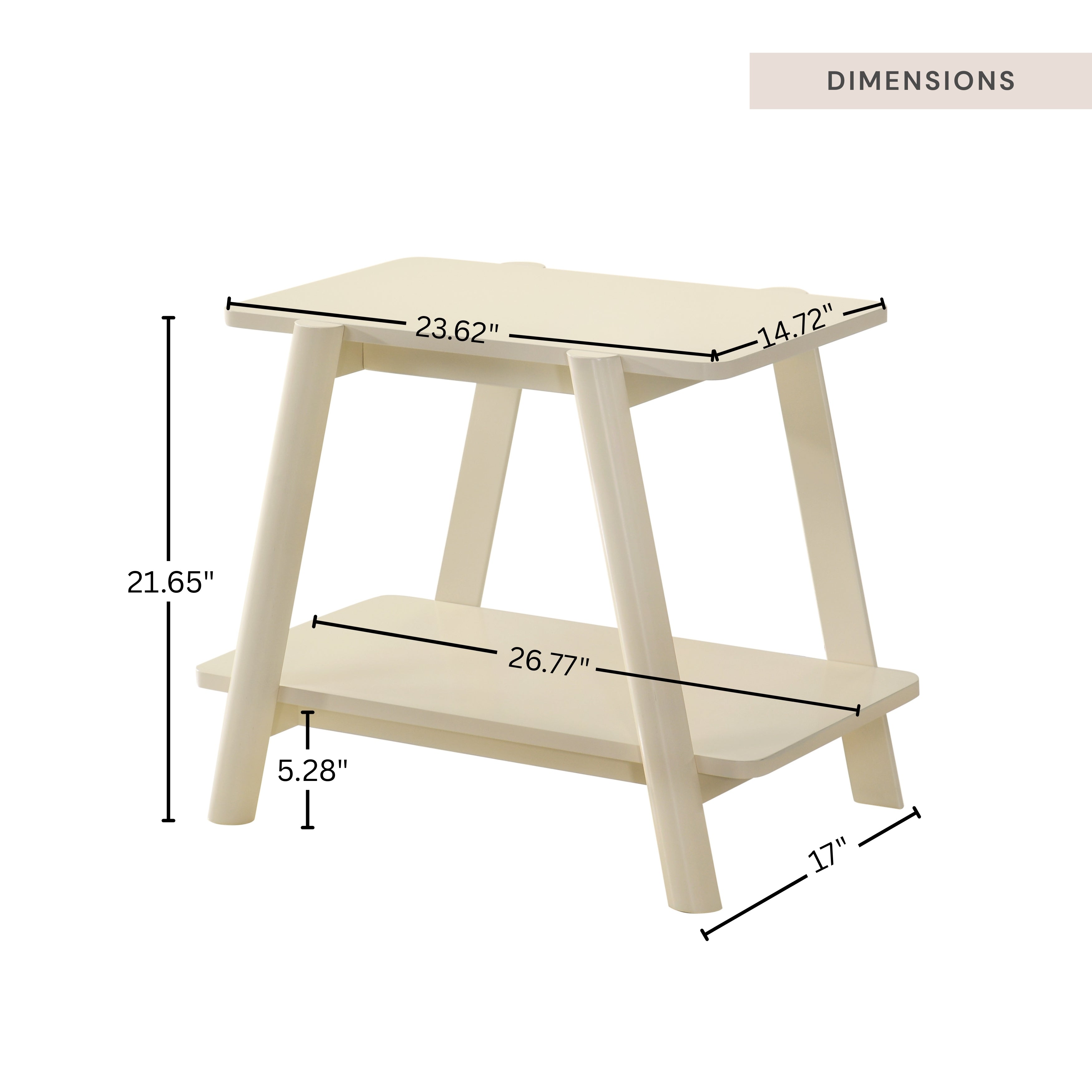Mid Century Modern Wood Shelf End Table by Roundhill Furniture - Stylish Side Table for Living Room, Bedroom & Office Decor
