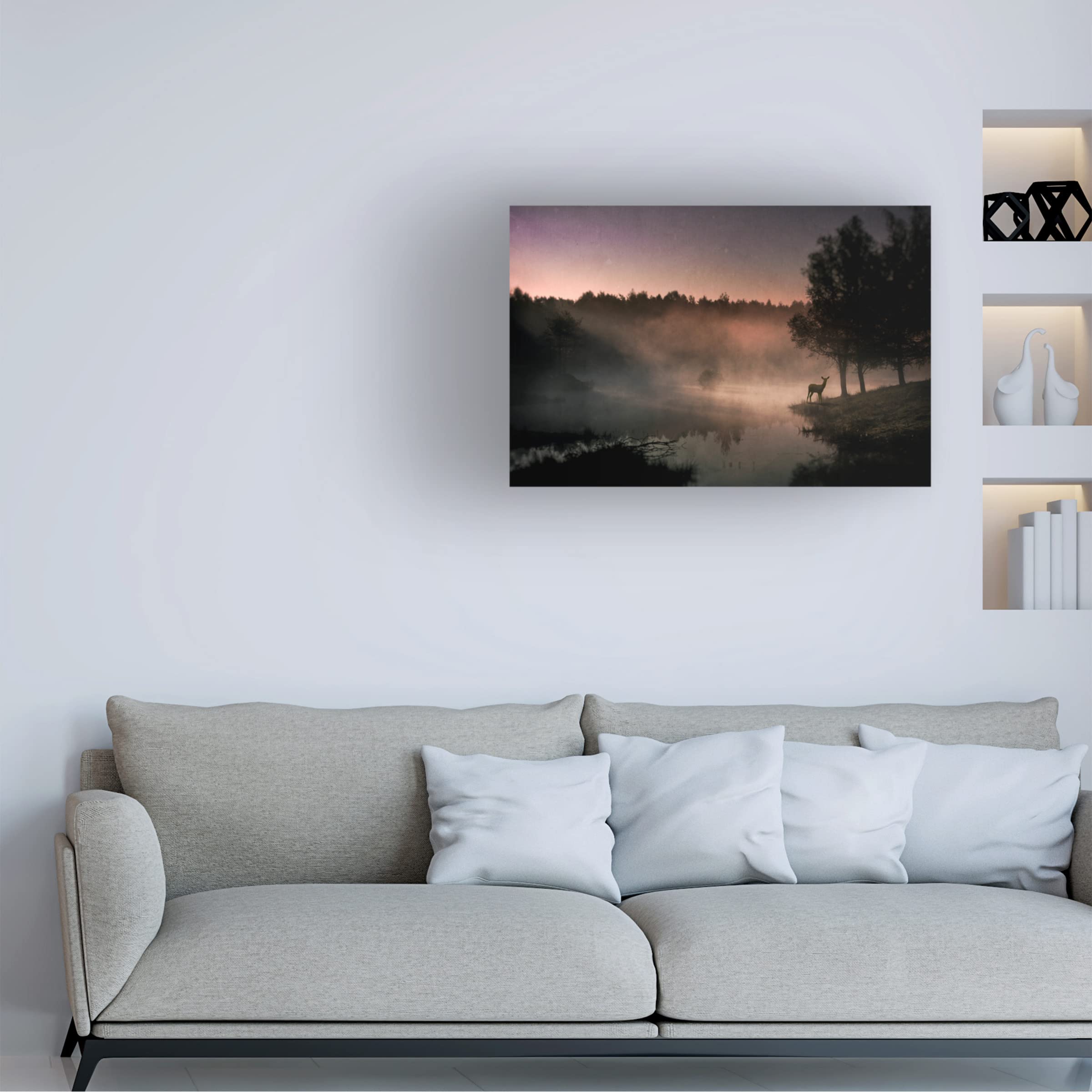 Trademark Fine Art 'Steamy Water' Canvas Wall Art by Wim Schuurmans - Modern Abstract Painting for Living Room, Bedroom & Office Decor