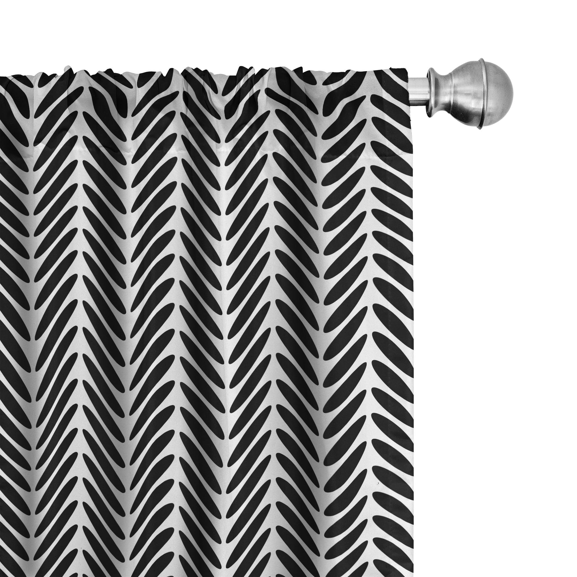 Ambesonne Chevron Black and White Curtains - 28