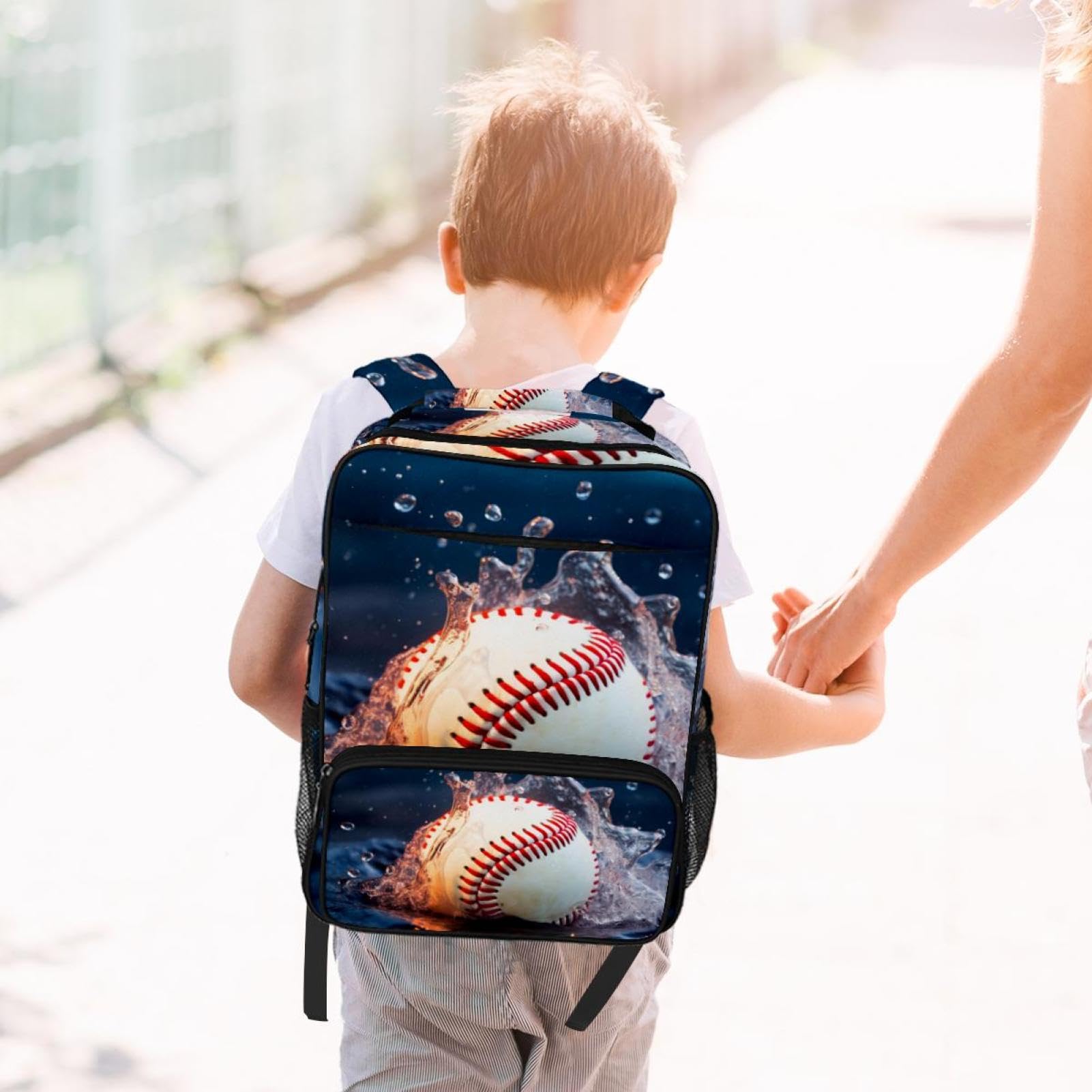 Lightweight Travel & Work Backpack - Durable Baseball Flame Sports Water Resistant Daypack for Hiking, Commuting, and College Campus Use