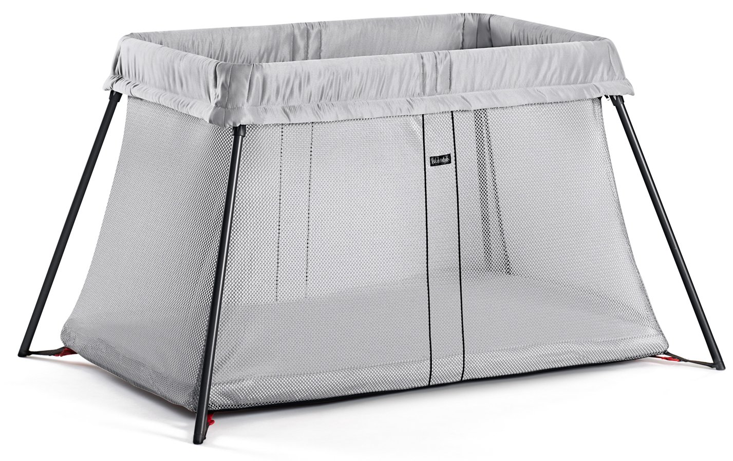BabyBjörn Travel Crib Light - Portable & Compact Baby Bed for Travel, Silver Color, One Size - Perfect for Airplanes, Hotels & Grandparents' House
