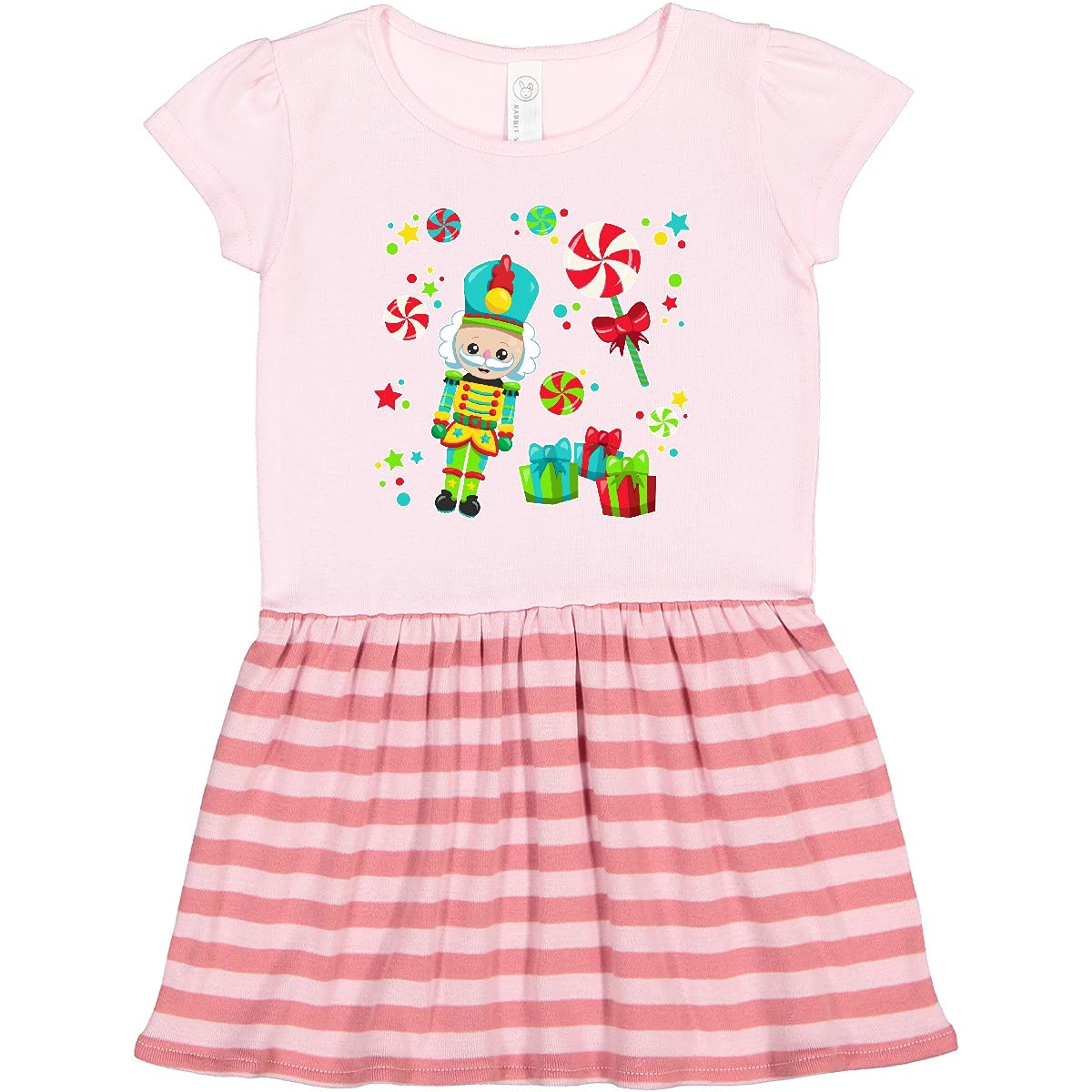 Inktastic Holiday Nutcracker and Candy Christmas Toddler Dress - Festive Outfit for Girls & Boys, Perfect for Holiday Parties & Family Photos