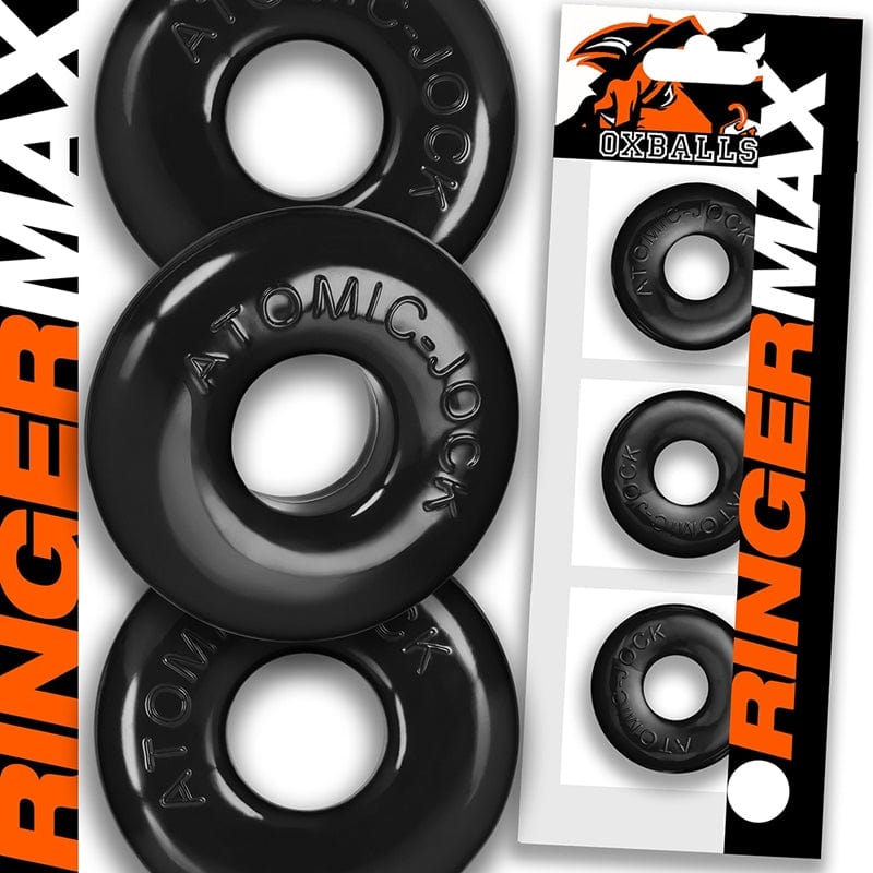 OxBalls Ringer Max 3 Pack - Premium Silicone Cock Rings for Men - Black - Enhance Intimacy & Performance - Perfect for Couples & Solo Play