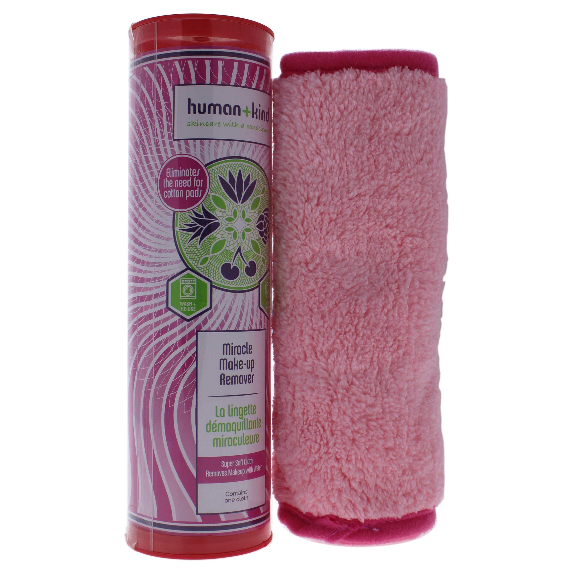 Human+Kind Miracle Makeup Remover Cloth - Super Soft Reusable 3-in-1 Cleansing Towel for Waterproof Mascara & Stubborn Makeup | Eco-Friendly Alternative to Cotton Pads | Perfect for Travel, Daily Skincare & Quick Makeup Removal