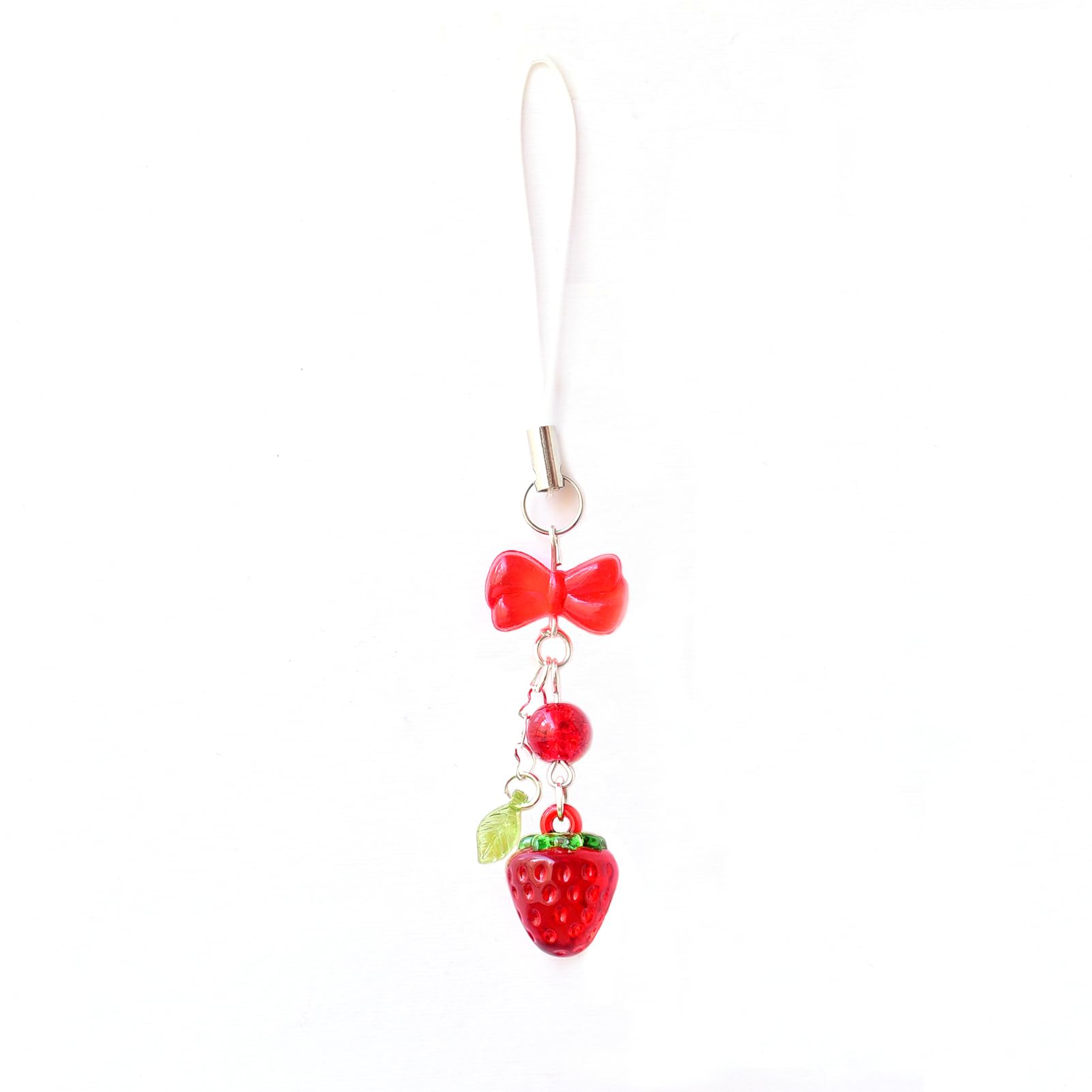 Y2K Aesthetic Strawberry Cherry Phone Charm - Cute Kpop Accessory for Phone, Bag, Keychain, Airpods & Camera Decor | Perfect for Kawaii Style & Gift Giving