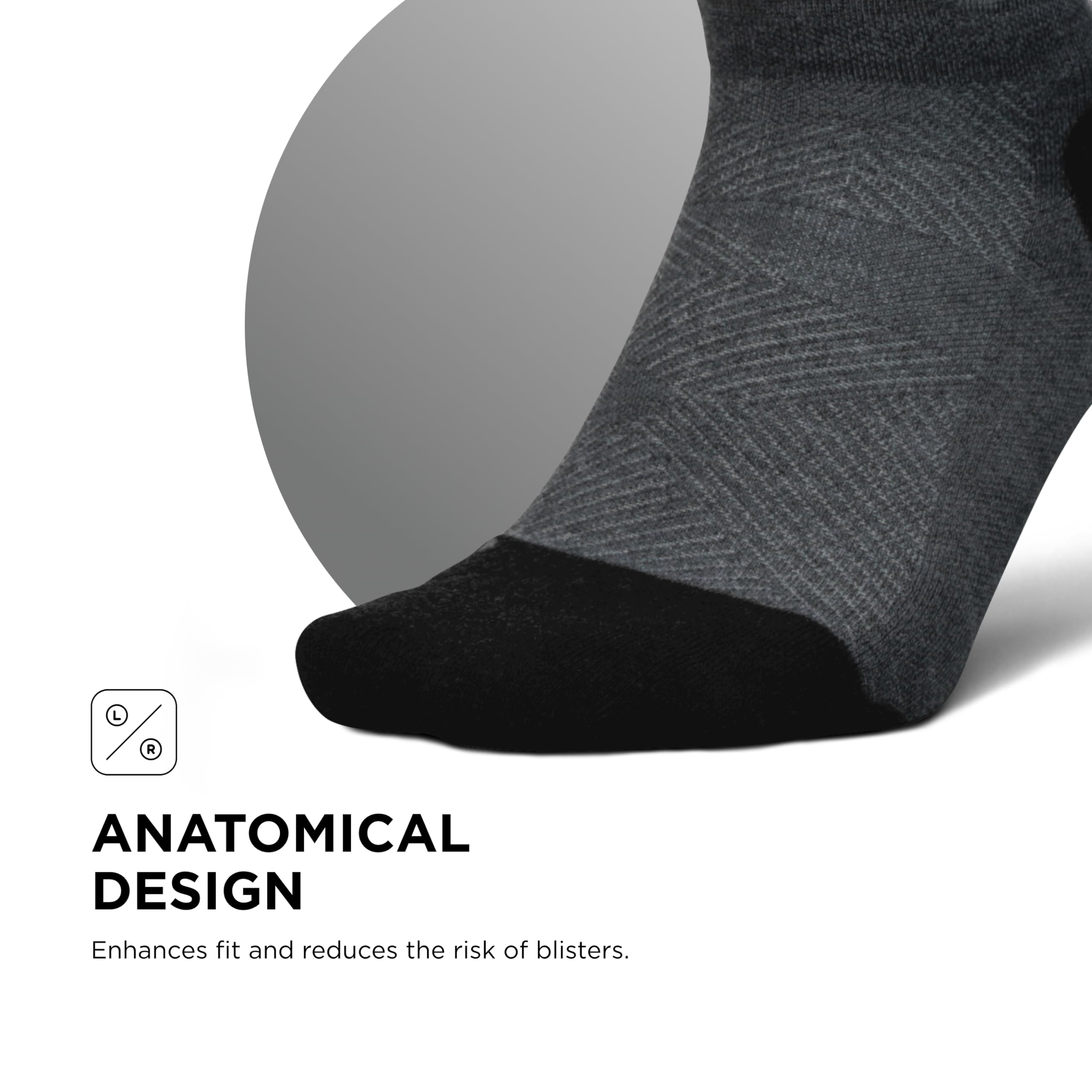 Feetures Elite Max Cushion No Show Tab Ankle Socks for Running & Sports - Breathable Athletic Socks with Targeted Compression - Gray (6-Pair Pack) - Perfect for Marathon Training, Gym Workouts & Active Lifestyle