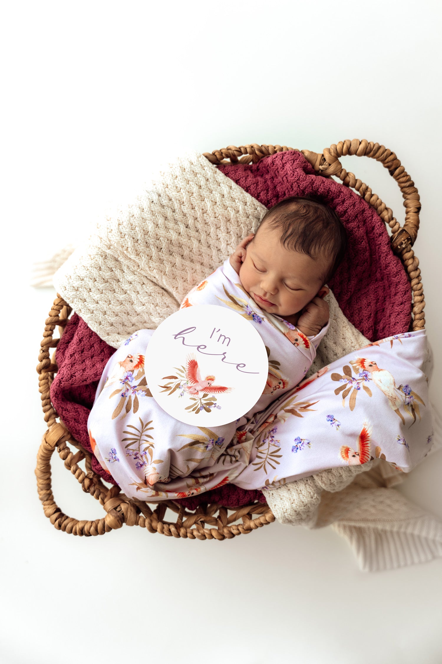 Snuggle Hunny Reversible Milestone Baby Cards - Major Mitchell & Blush | Perfect for Newborn Photo Shoots, Baby Showers & First Year Memories
