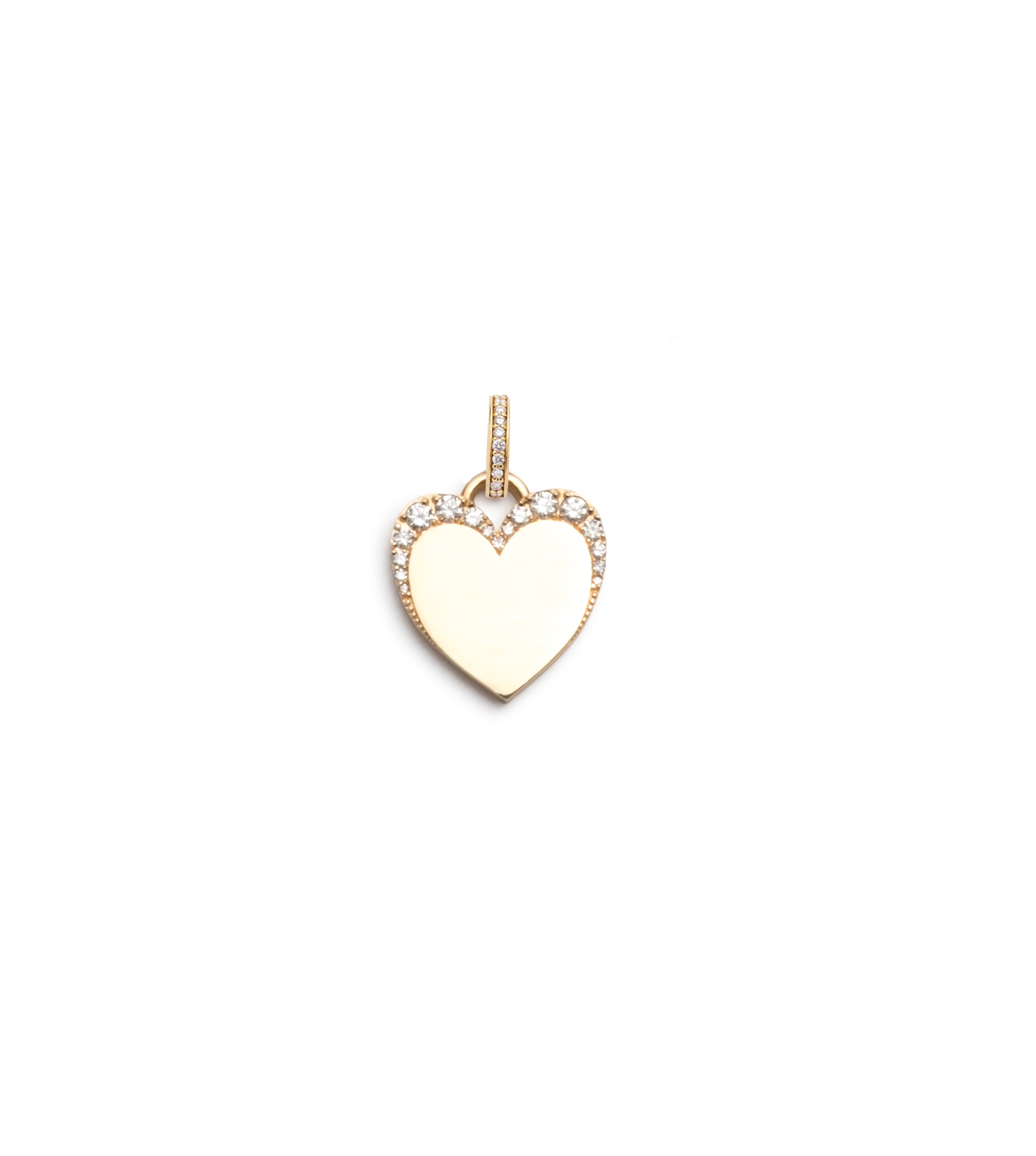 Engravable Pave Heart Baby Medallion Necklace with Annex Link - Perfect for Christening Gifts, Baby Showers & Newborn Keepsakes