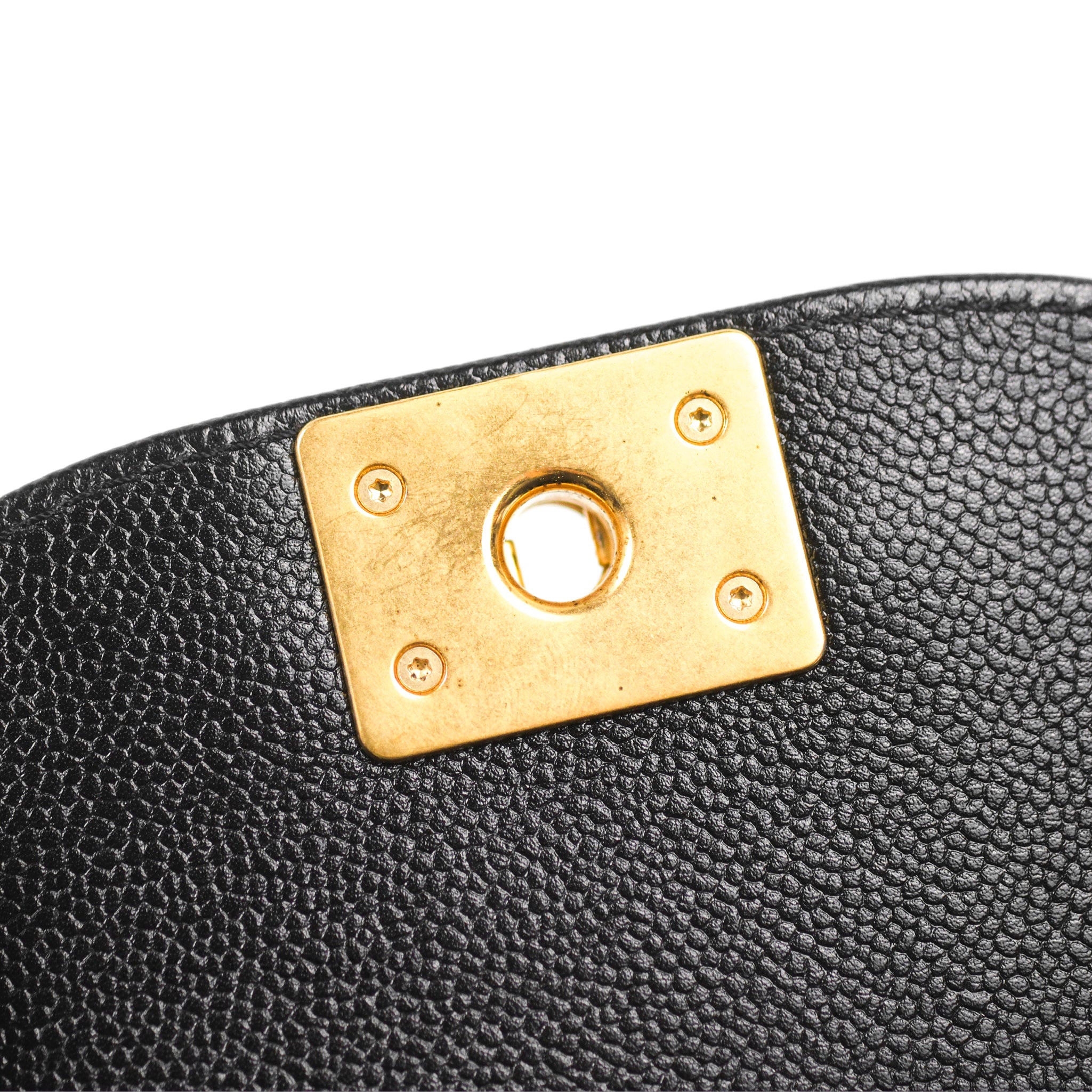 Chanel Boy Messenger Bag Black Caviar Leather with Aged Gold Hardware - Luxury Crossbody Bag for Women, Perfect for Work, Travel & Evening Events