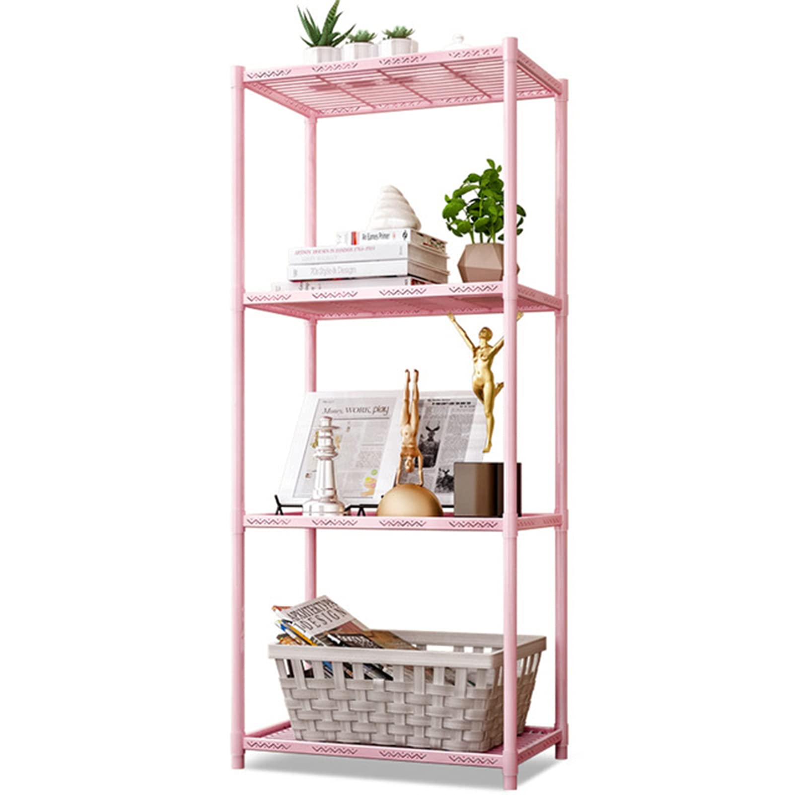 BAILR 5-Tier Metal Storage Shelf Organizer for Kitchen, Bathroom, Laundry & Garage - Heavy Duty Space Saving Rack for Pantry, Spice, Towel & Cleaning Supplies Storage - Perfect for Home Organization & Decluttering