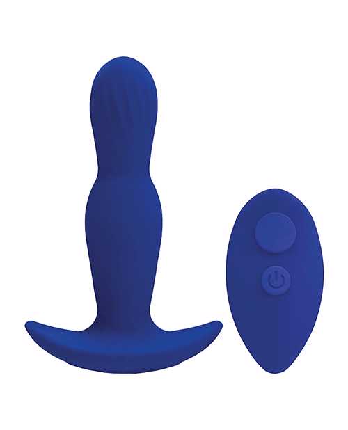 Rechargeable Silicone Anal Plug with Remote Control - Blue | Wireless Adult Toy for Couples Play & Solo Pleasure | Perfect for BDSM, Roleplay & Spicing Up Your Sex Life