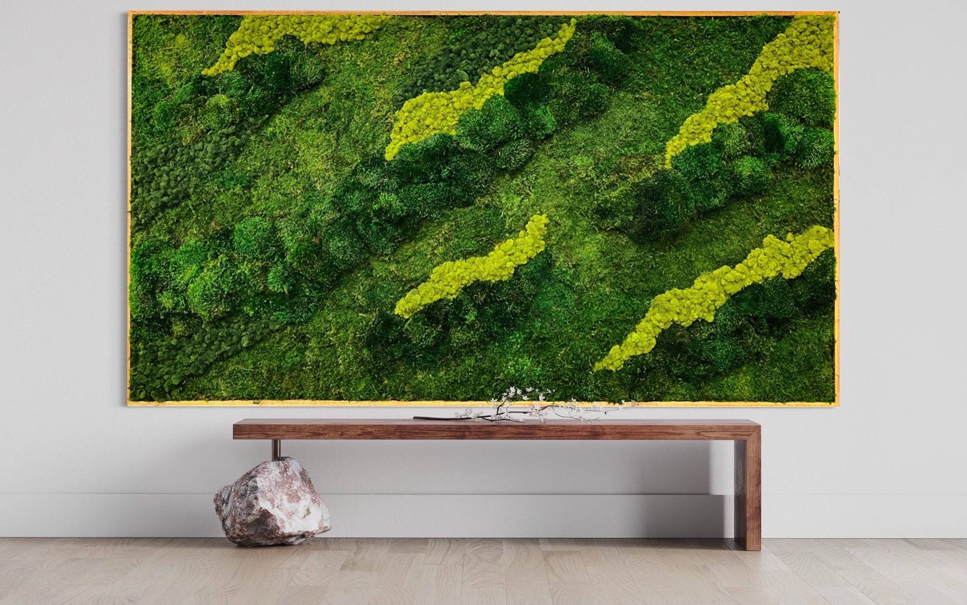 Natural Forest Ground Mood Moss Wall Art - Preserved Real Moss Decor for Home & Office - Perfect for Living Room, Bedroom, and Indoor Green Spaces