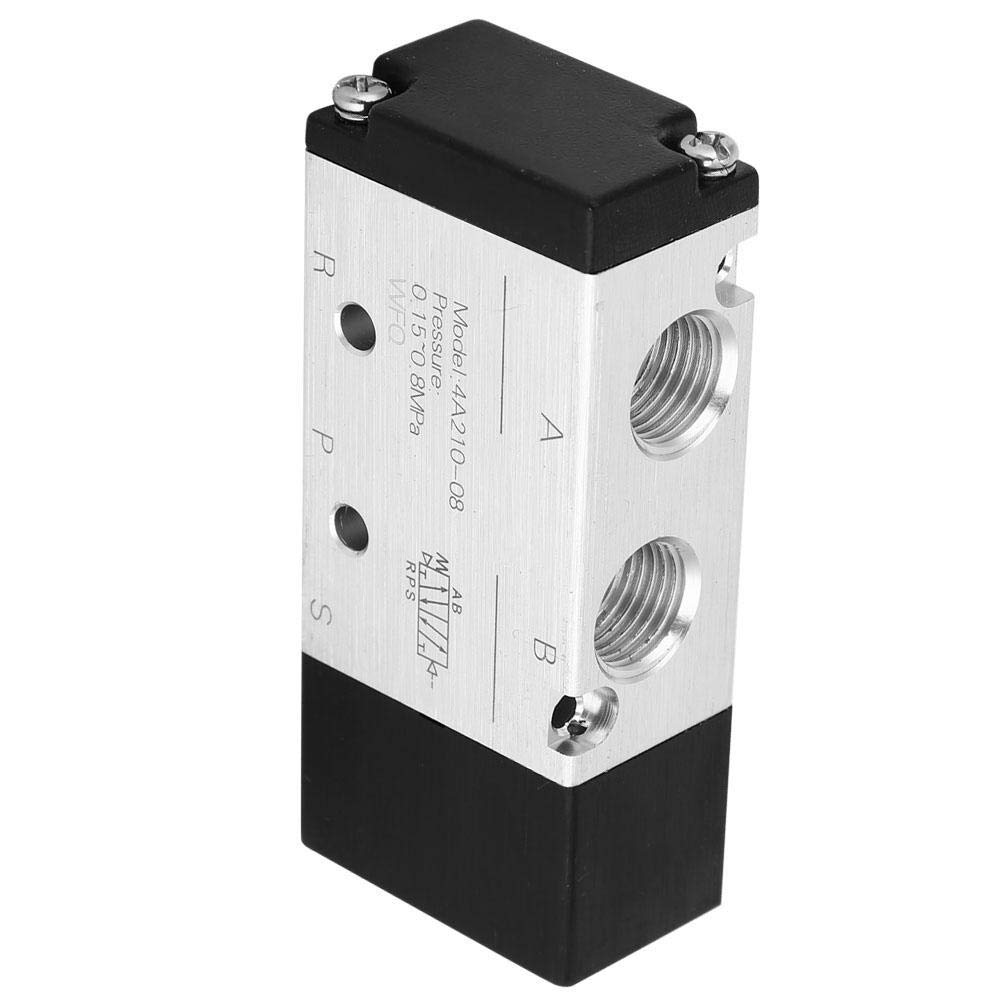 1/4 Inch 2 Position 5 Way Pneumatic Air Valve - Inlet/Outlet Port for Mechanical & Textile Equipment - Perfect for Automation Systems, Industrial Machinery & Manufacturing Processes