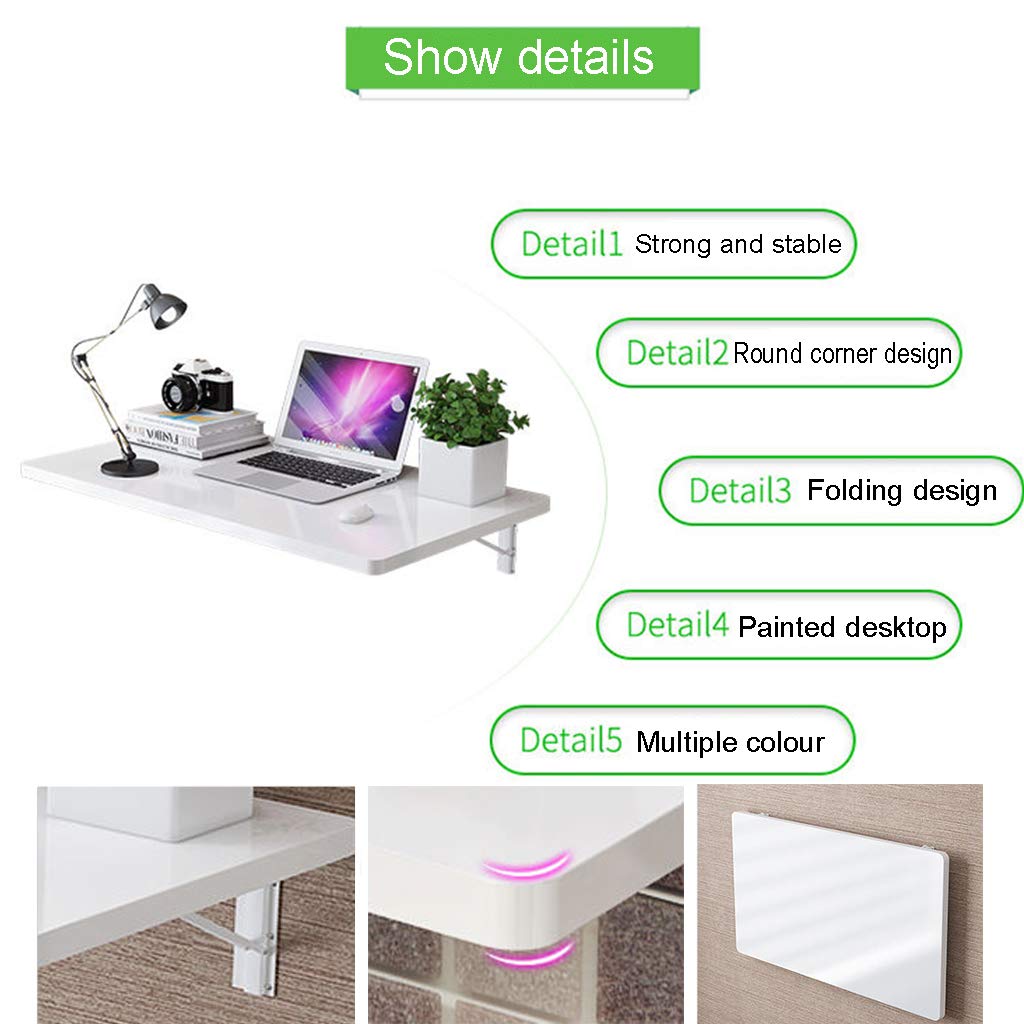 Foldable Wall-Mounted Computer Desk for Small Spaces | Space-Saving Workbench, Kitchen Dining Table & Bedroom Study Desk with Installation Accessories | Perfect for Home Office, Dorm Rooms & Compact Living Areas