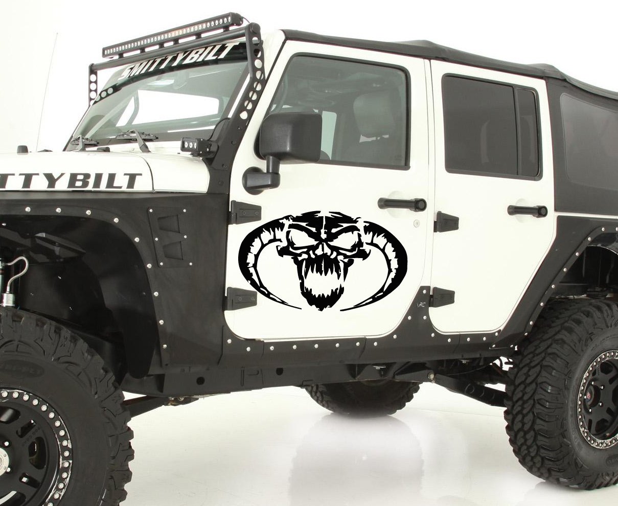 Devil Lucifer Demon Hell Horns Car Wrap Vinyl Decal - Evil Car Sticker Graphics for Vehicle Customization (TR195A) - Perfect for Halloween, Cosplay & Car Show Accessories