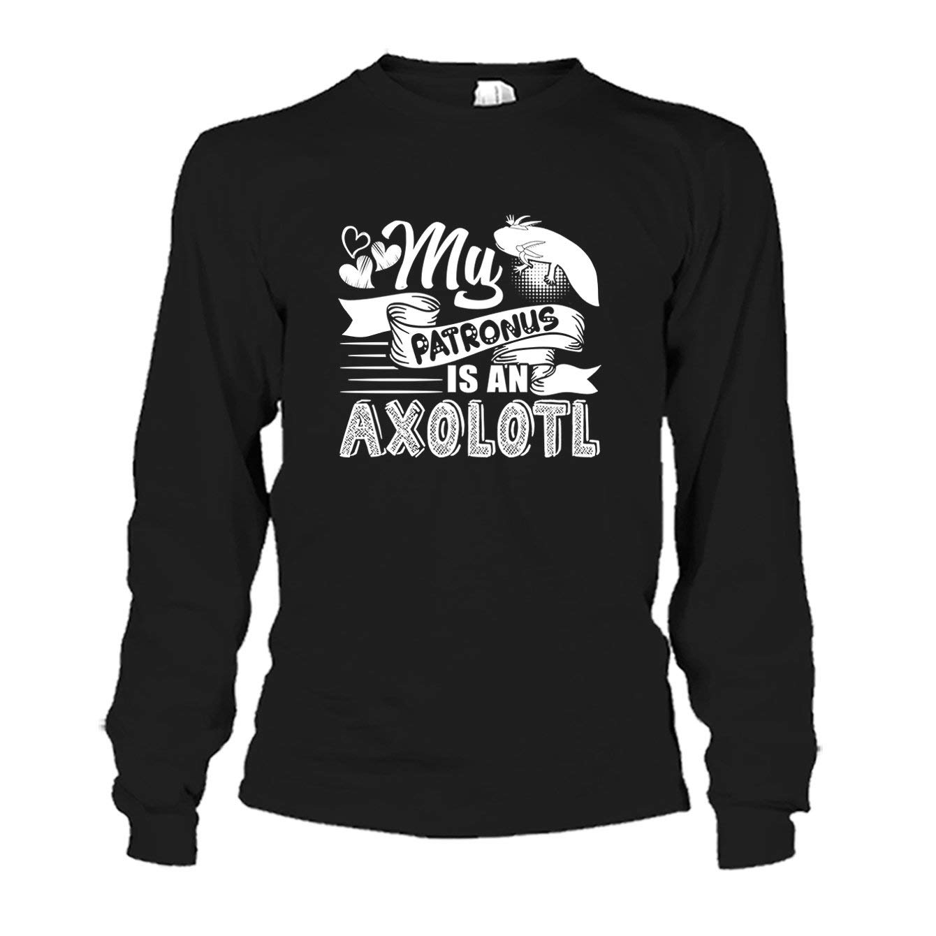 My Patronus is an Axolotl T-Shirt - Funny Axolotl Lover Gift Tee - Soft Cotton Long Sleeve Shirt for Men & Women - Perfect for Harry Potter Fans, Animal Lovers & Casual Wear