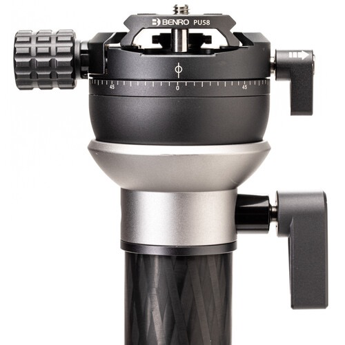 Benro MSDPL46C Carbon Fiber Monopod with Leveling Pan Head - Lightweight & Durable for Photography, Videography, Travel & Outdoor Shooting