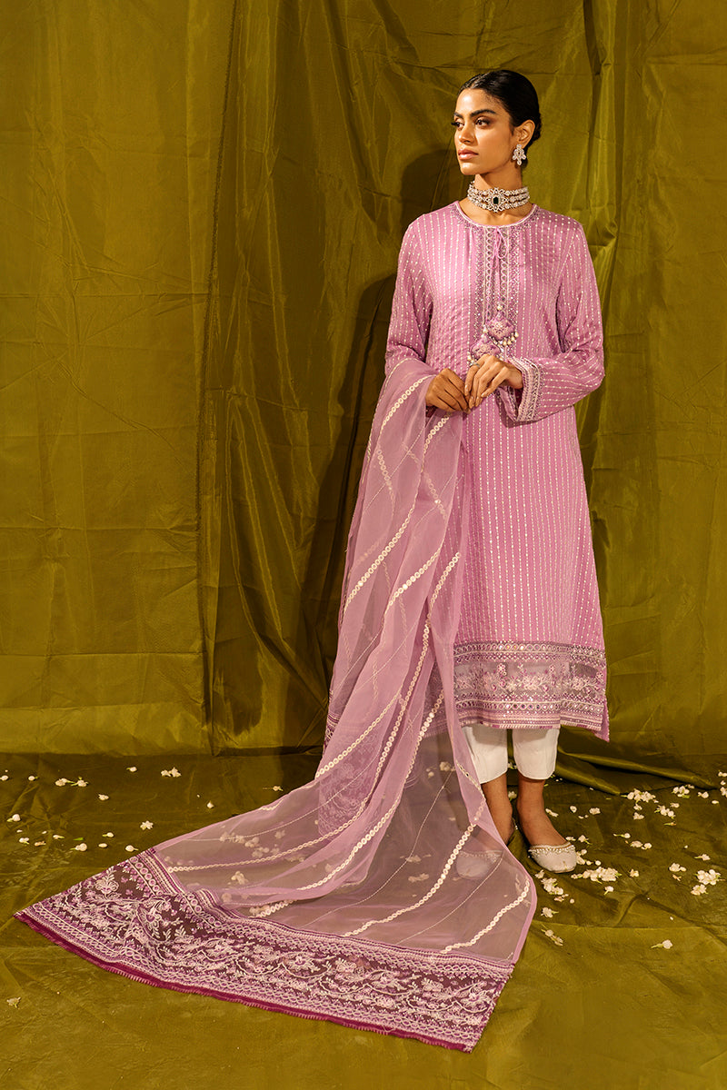Lilac Fusion 2-Piece Set (Shirt & Dupatta) - Elegant Ethnic Outfit for Women | Perfect for Weddings, Parties & Festive Occasions