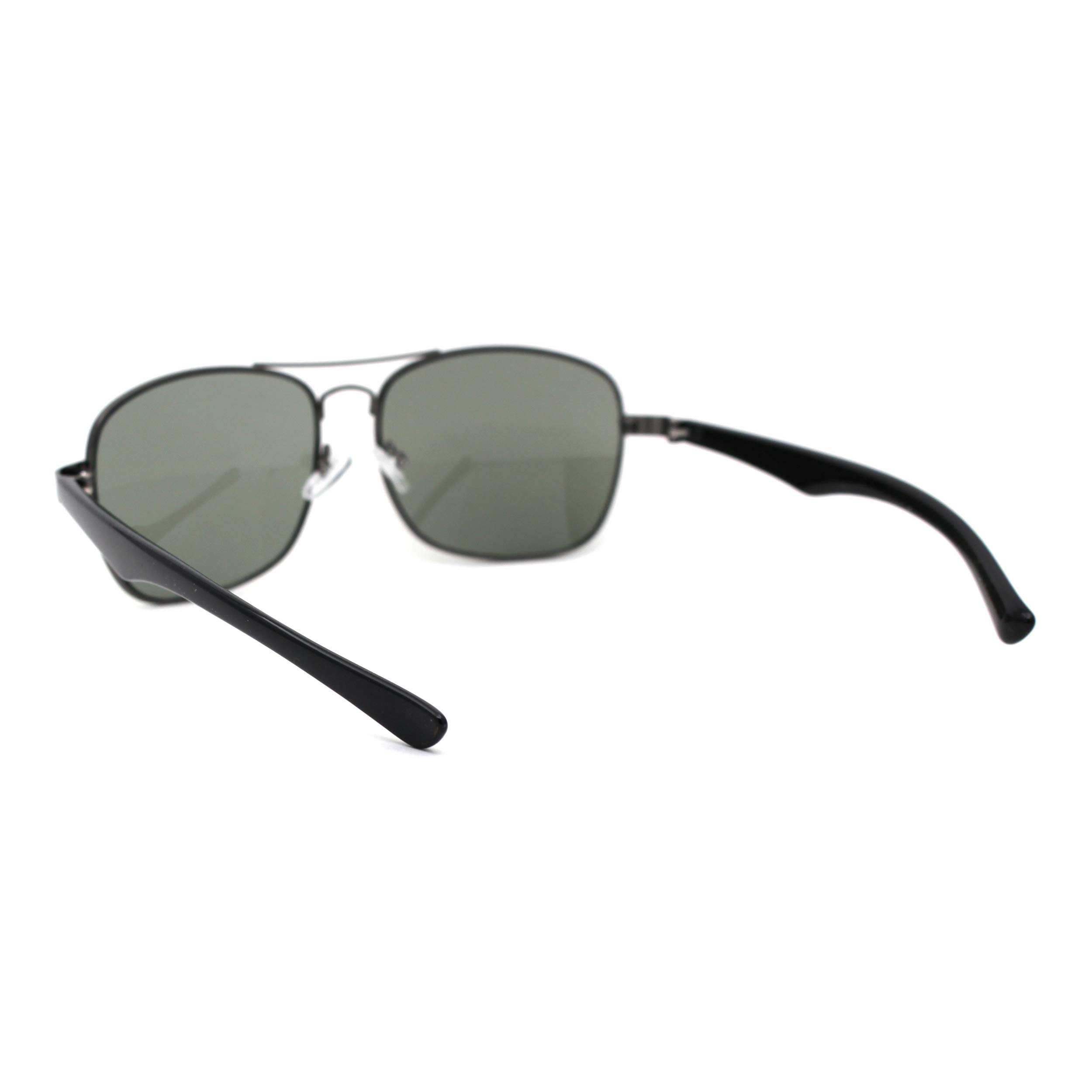 Men's Retro Aviator Sunglasses - Classic Rectangular Metal Frame Polarized UV Protection - Perfect for Driving, Travel & Outdoor Activities