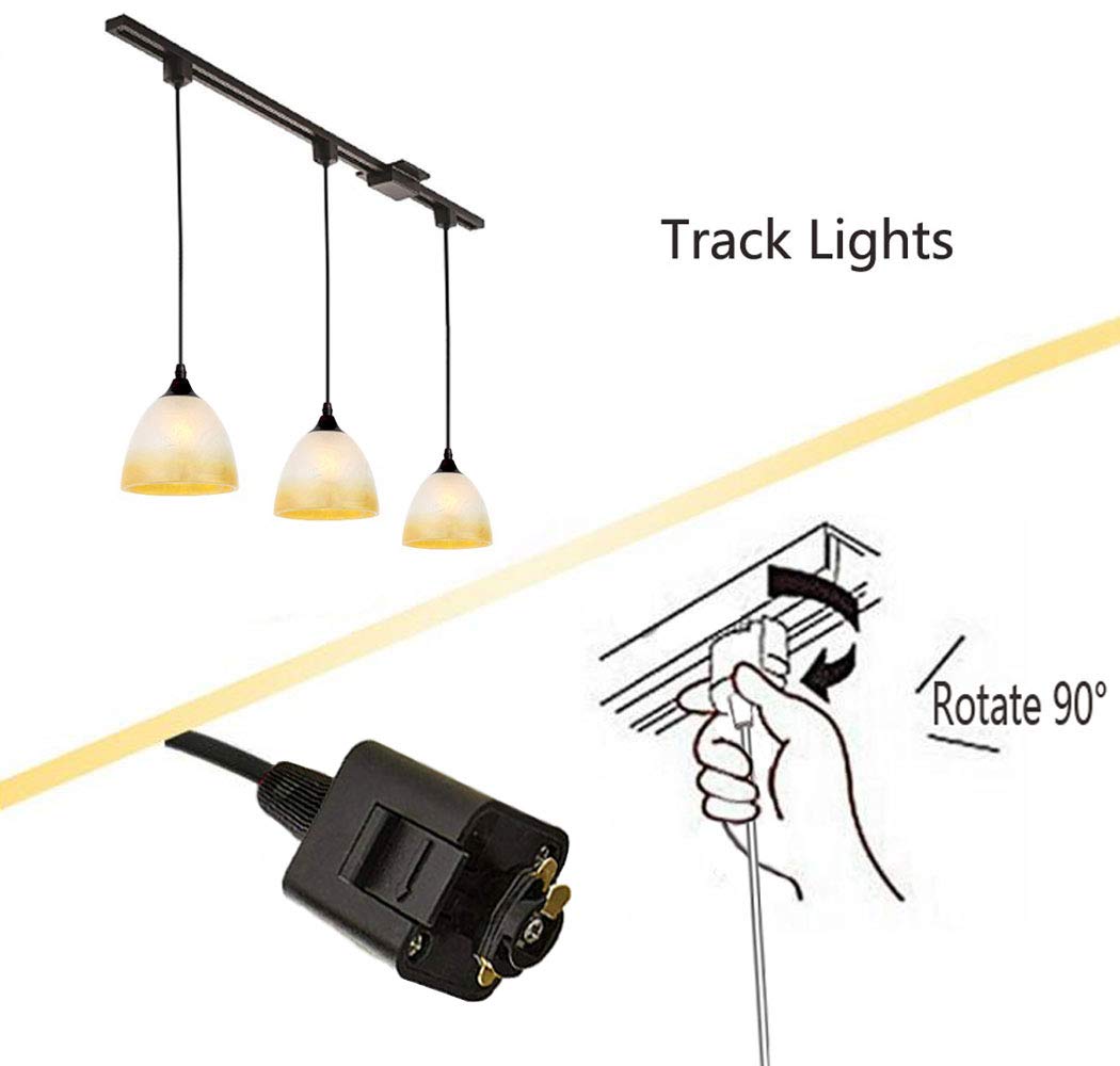 Kiven 3-Pack H-Type Dimmable Track Light Fixtures with Bowl Glass Shade - Modern Pendant Lighting for Kitchen, Living Room, and Retail Stores