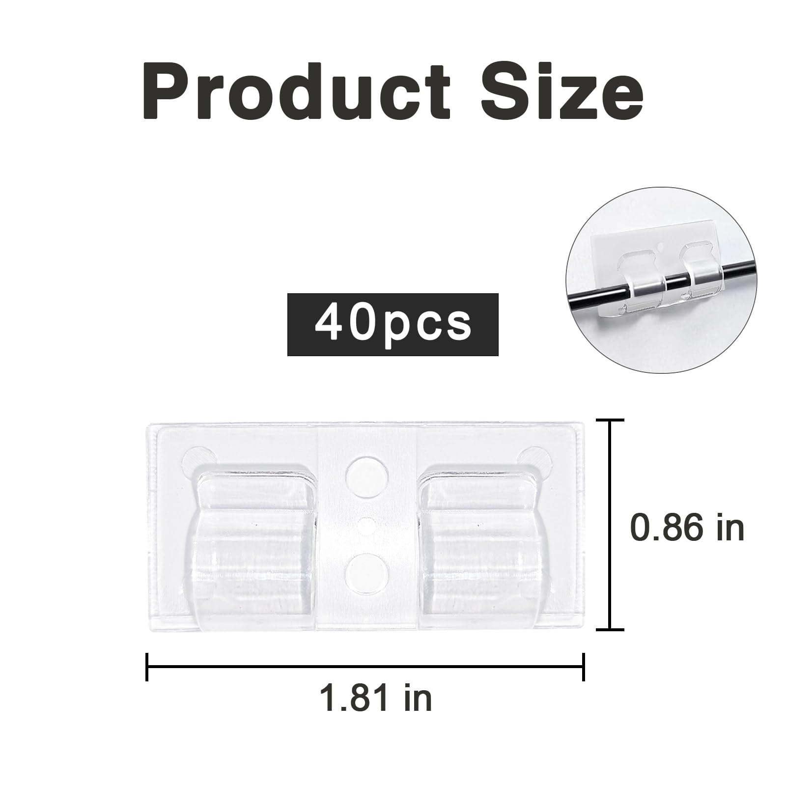 40Pcs Outdoor String Light Hooks with Adhesive Strips - No Damage, No Holes, Waterproof & UV-Resistant Command Hooks for Indoor/Outdoor Party, Festival & Garden Decor - Perfect for Patio, Backyard, Wedding & Christmas Lighting