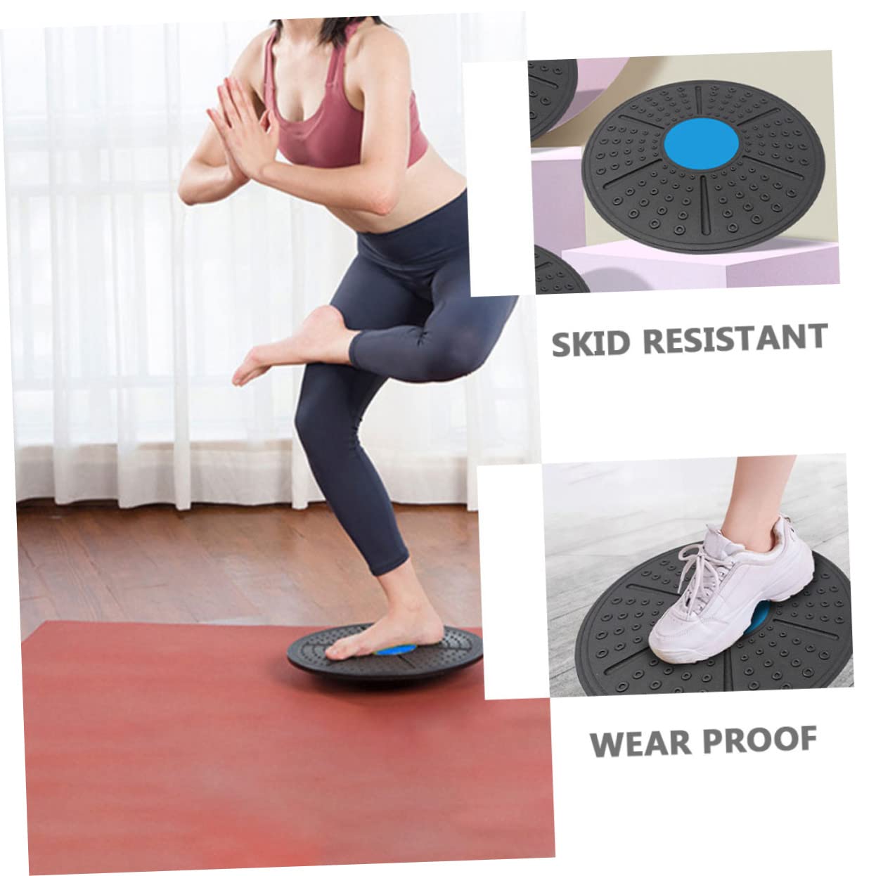 Balance Board Yoga Wobble Disc for Core Strength & Stability Training - Home Fitness Equipment for Yoga, Pilates & Physical Therapy - Perfect for Kids, Adults & Seniors to Improve Balance & Coordination
