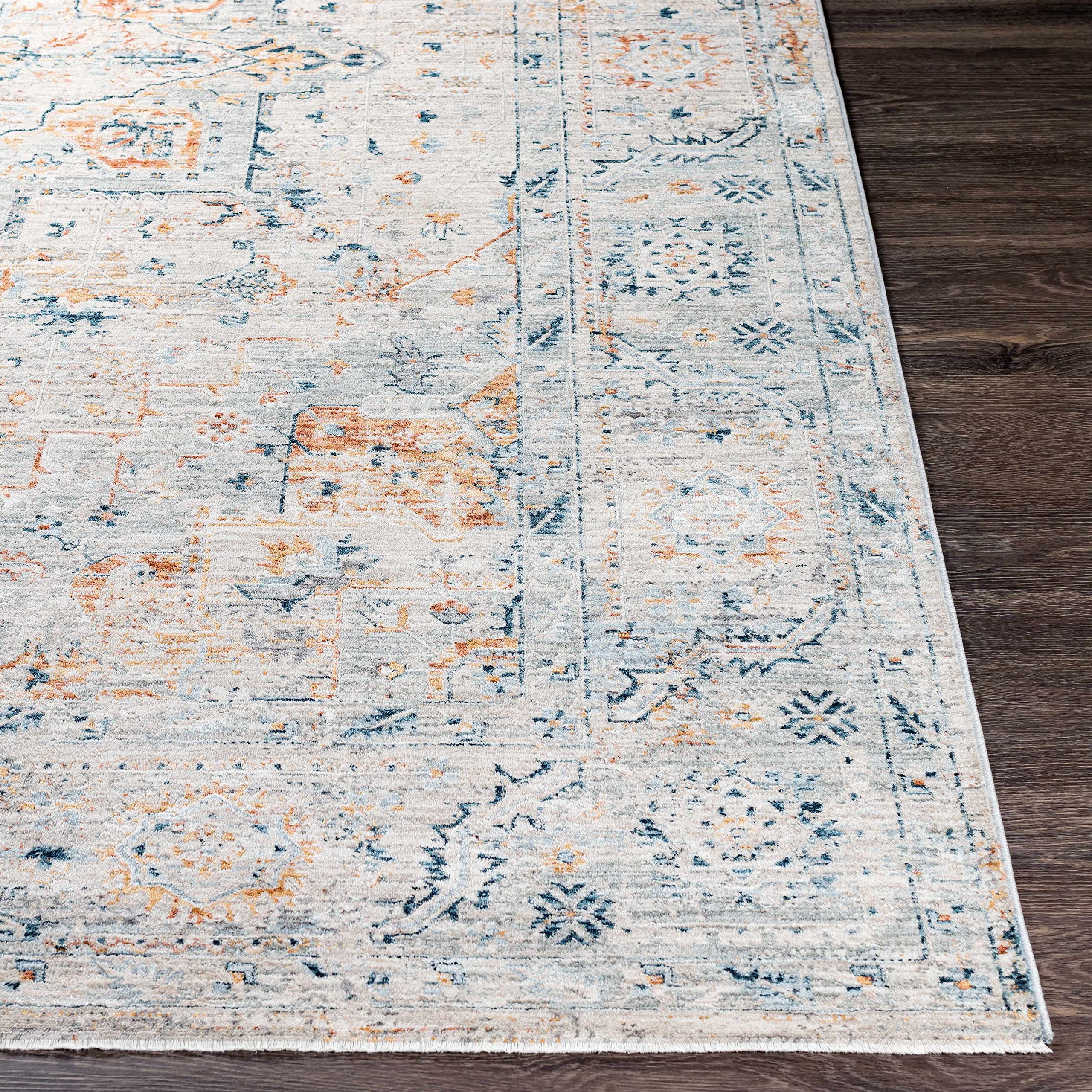 Premium Hauteloom Darvel Area Rug for Living Room & Bedroom - Soft Beige, Green, Red 5' x 7'5