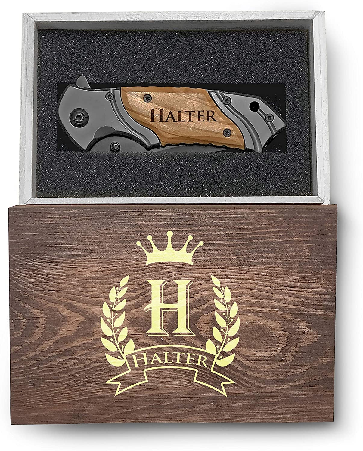 4-Piece Personalized Stainless Steel Groomsmen Knife Set - Engraved Wood Handle Wedding Party Favors - Perfect for Groomsmen Gifts, Anniversary & Special Occasions