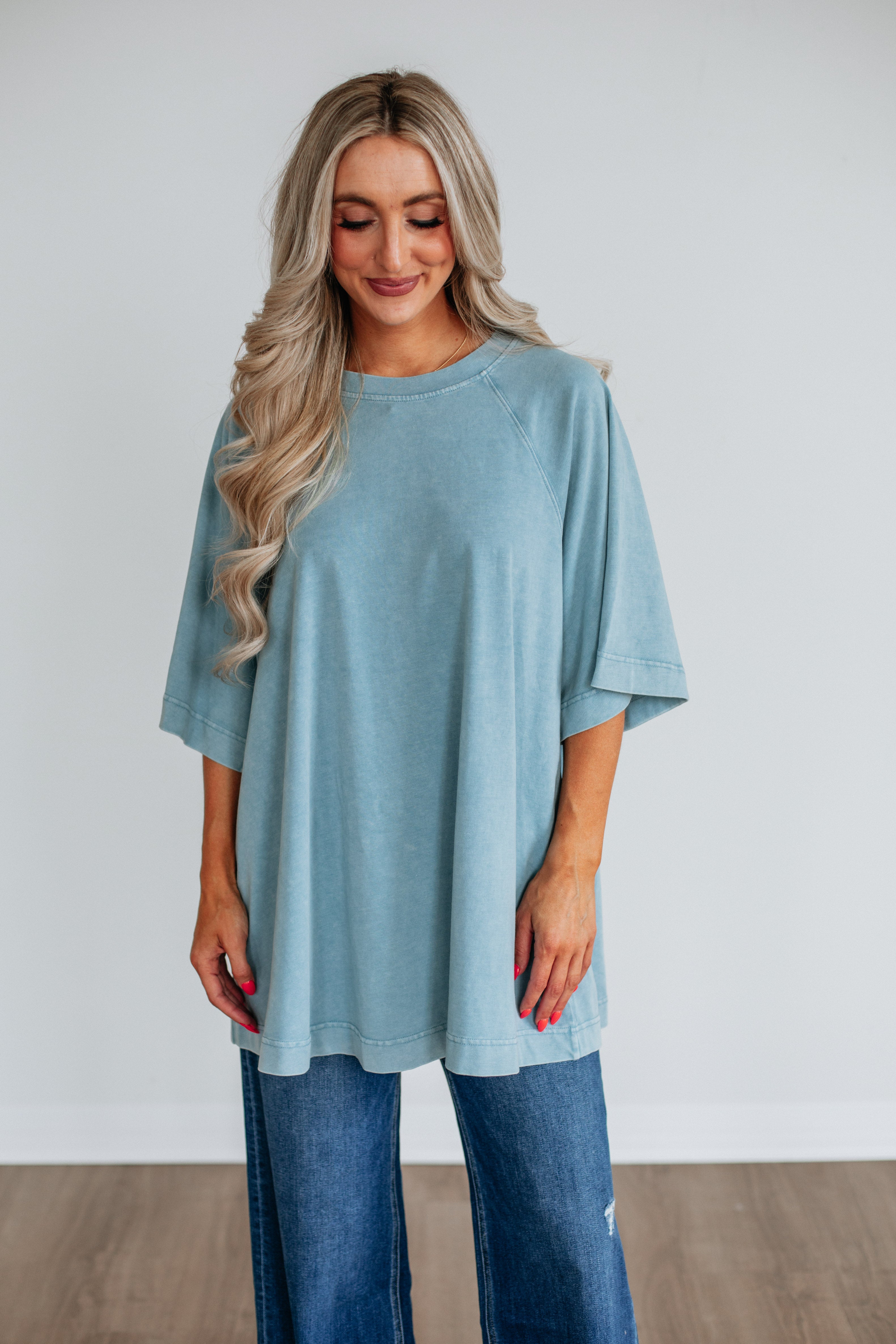 Skylen Oversized Tee Dusty Coast - Soft Cotton Relaxed Fit T-Shirt for Women | Casual Wear, Lounge & Street Style Outfits