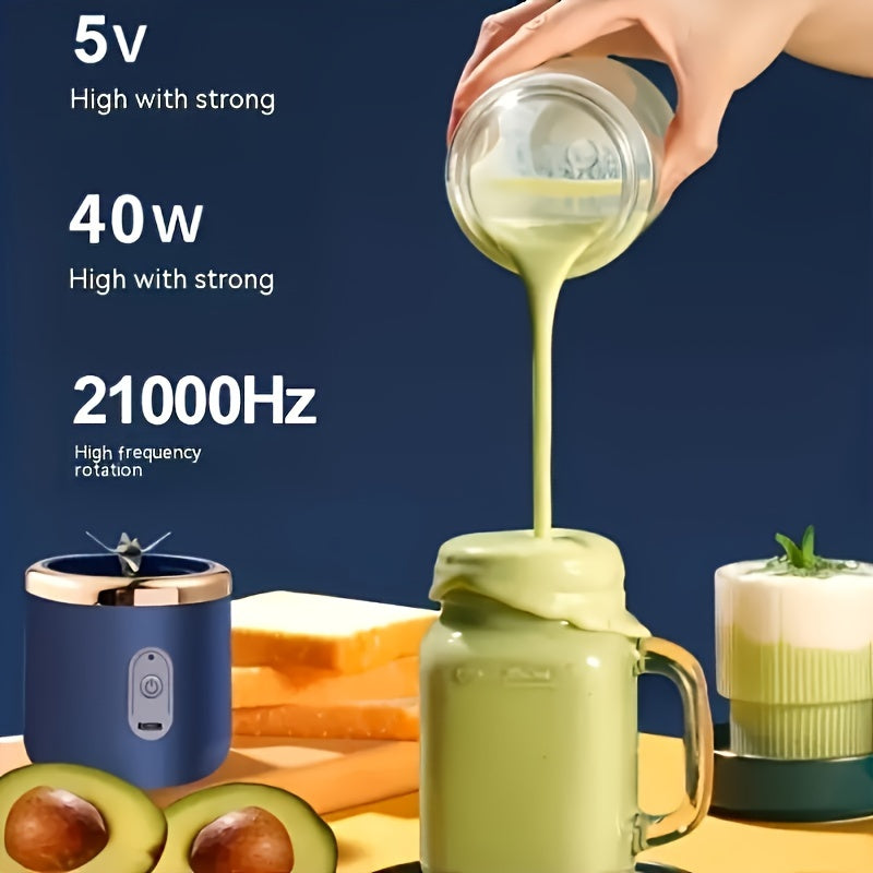 Portable USB Rechargeable Juicer Cup - Powerful Mini Blender for Smoothies, Juices & Shakes | Compact Travel Design | Perfect for Gym, Office & Outdoor Adventures
