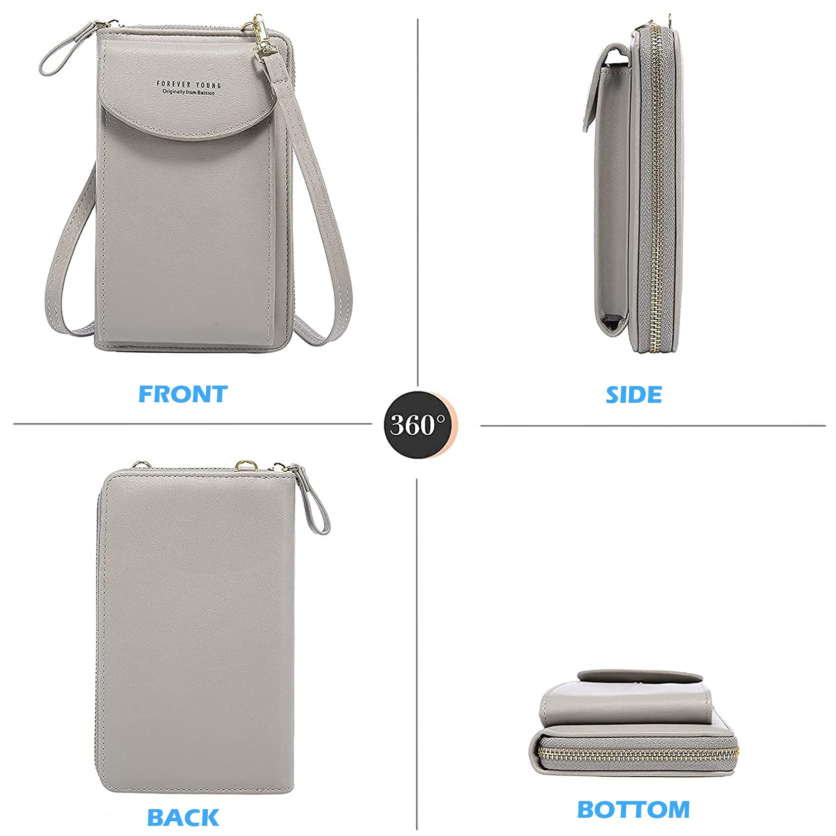 TRAMILY Women's Crossbody Phone Bag - Small Soft PU Leather Mini Shoulder Purse with Card Holder Slots | Perfect for Travel, Shopping & Everyday Use