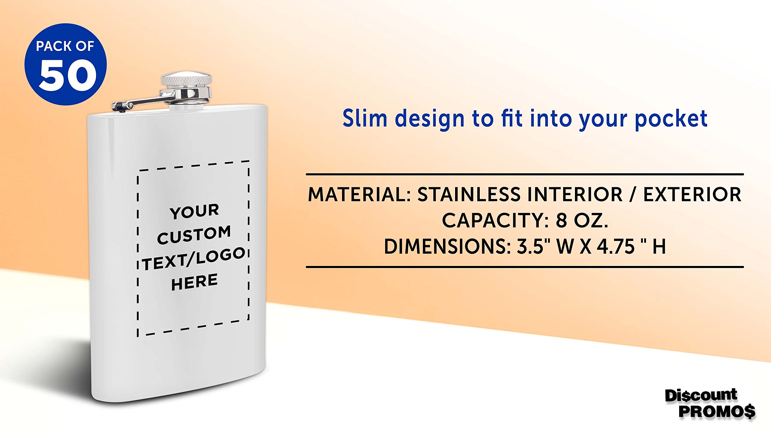 Custom Engraved Stainless Steel Hip Flasks 8oz (50-Pack Bulk) - Personalized Wedding Party Gifts, Groomsmen Gifts, Bachelor Party Favors - Perfect for Outdoor Adventures, Camping & Whiskey Tasting Events